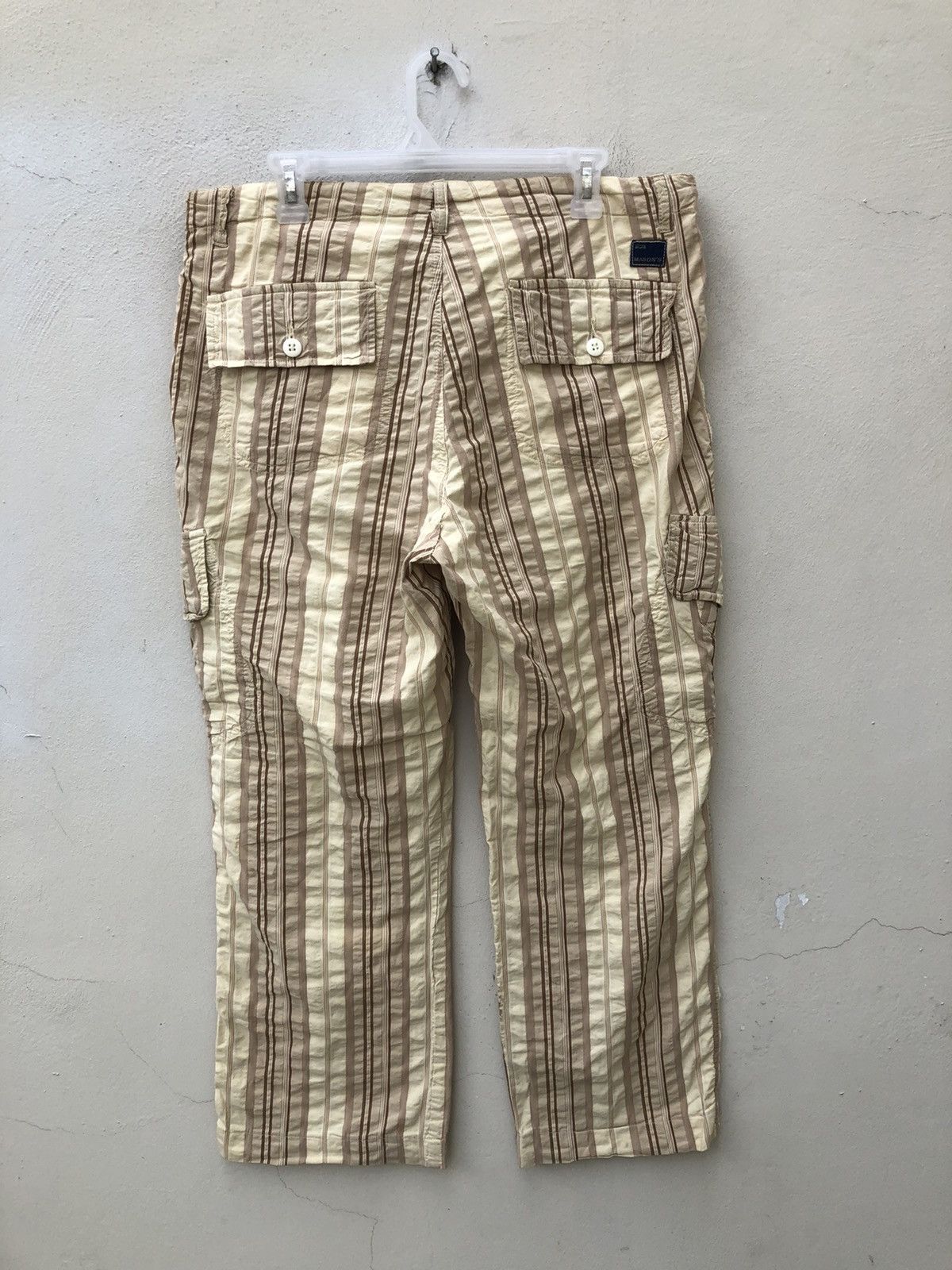Mason's MASON'S Italy Wrinkled Striped Drawstring Cargo Pant Size US 34 / EU 50 - 8 Thumbnail