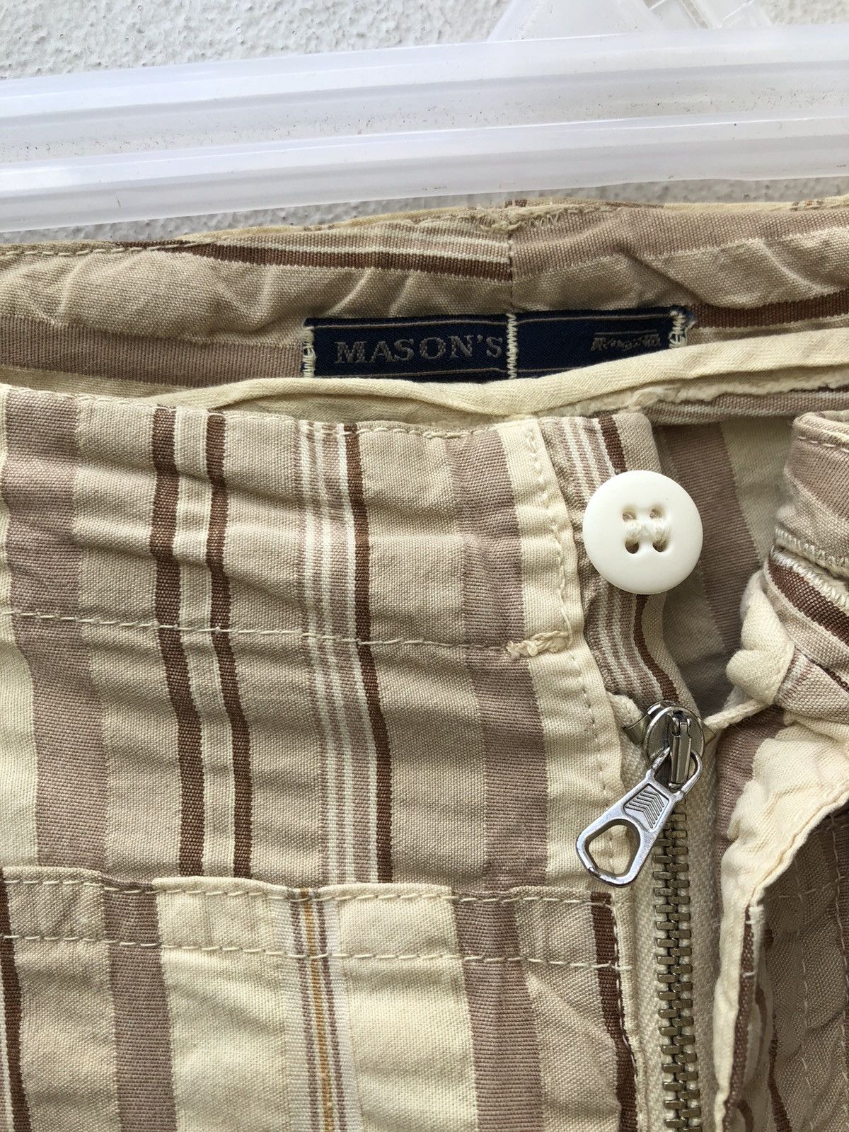 Mason's MASON'S Italy Wrinkled Striped Drawstring Cargo Pant Size US 34 / EU 50 - 3 Thumbnail