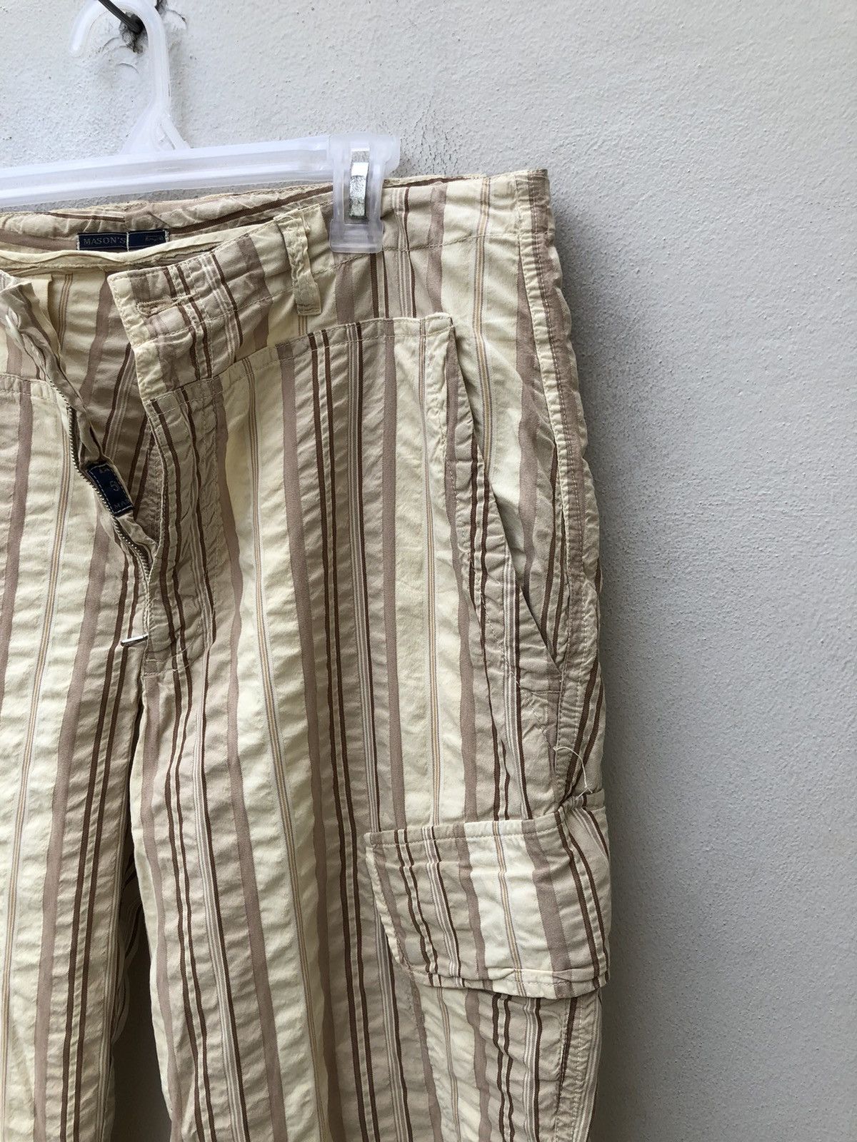 Mason's MASON'S Italy Wrinkled Striped Drawstring Cargo Pant Size US 34 / EU 50 - 6 Thumbnail