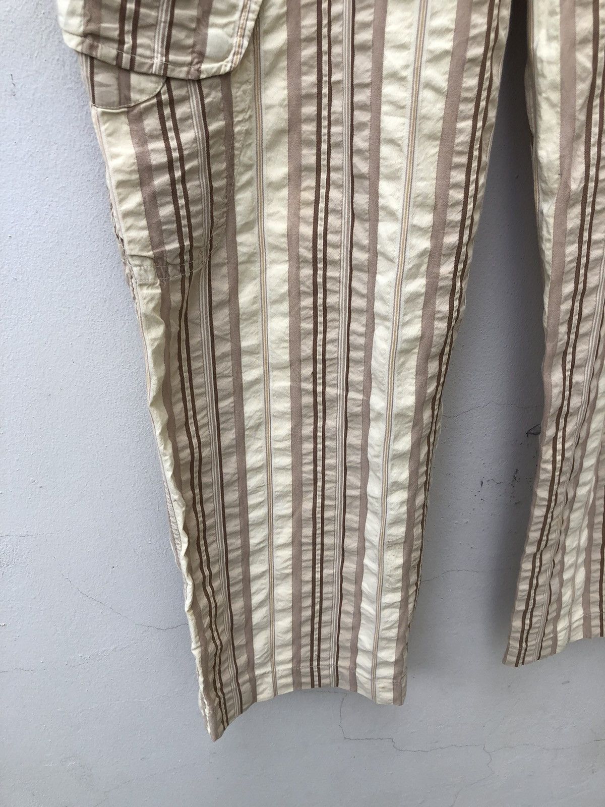 Mason's MASON'S Italy Wrinkled Striped Drawstring Cargo Pant Size US 34 / EU 50 - 5 Thumbnail