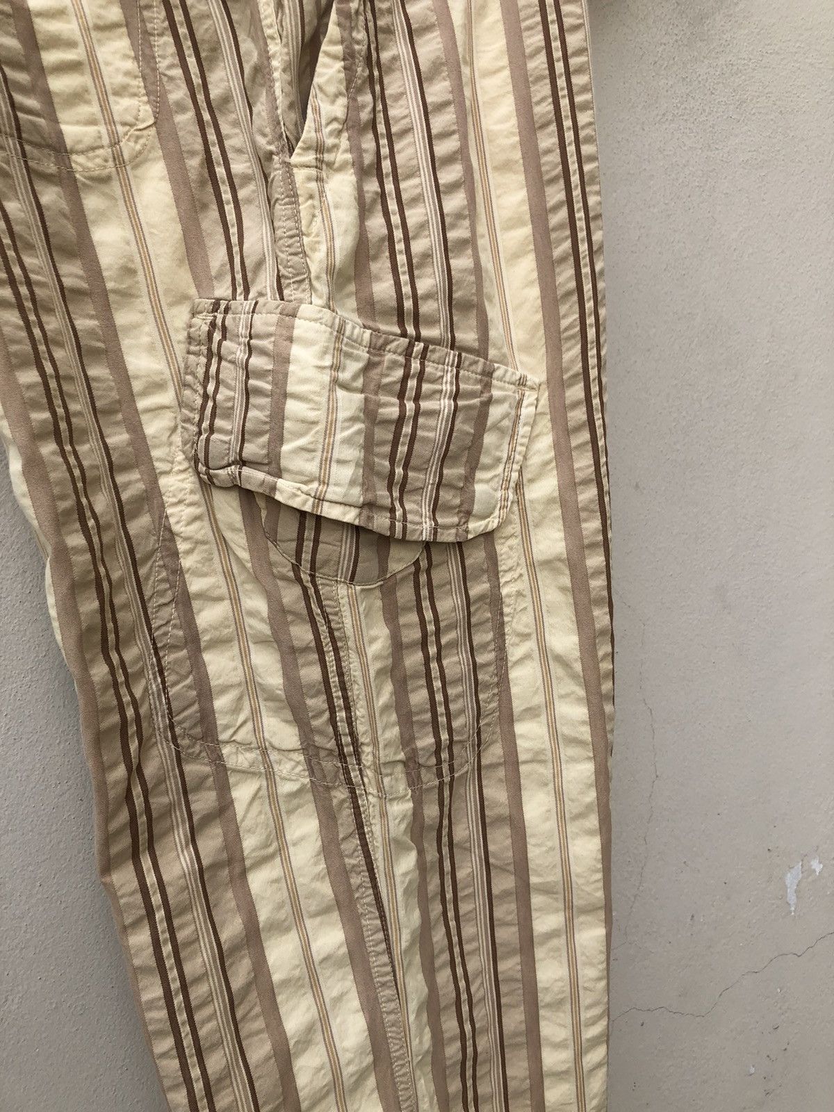 Mason's MASON'S Italy Wrinkled Striped Drawstring Cargo Pant Size US 34 / EU 50 - 13 Thumbnail