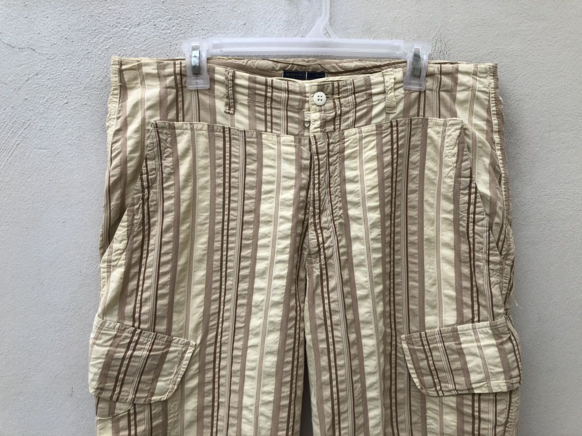 Mason's MASON'S Italy Wrinkled Striped Drawstring Cargo Pant Size US 34 / EU 50 - 2 Thumbnail
