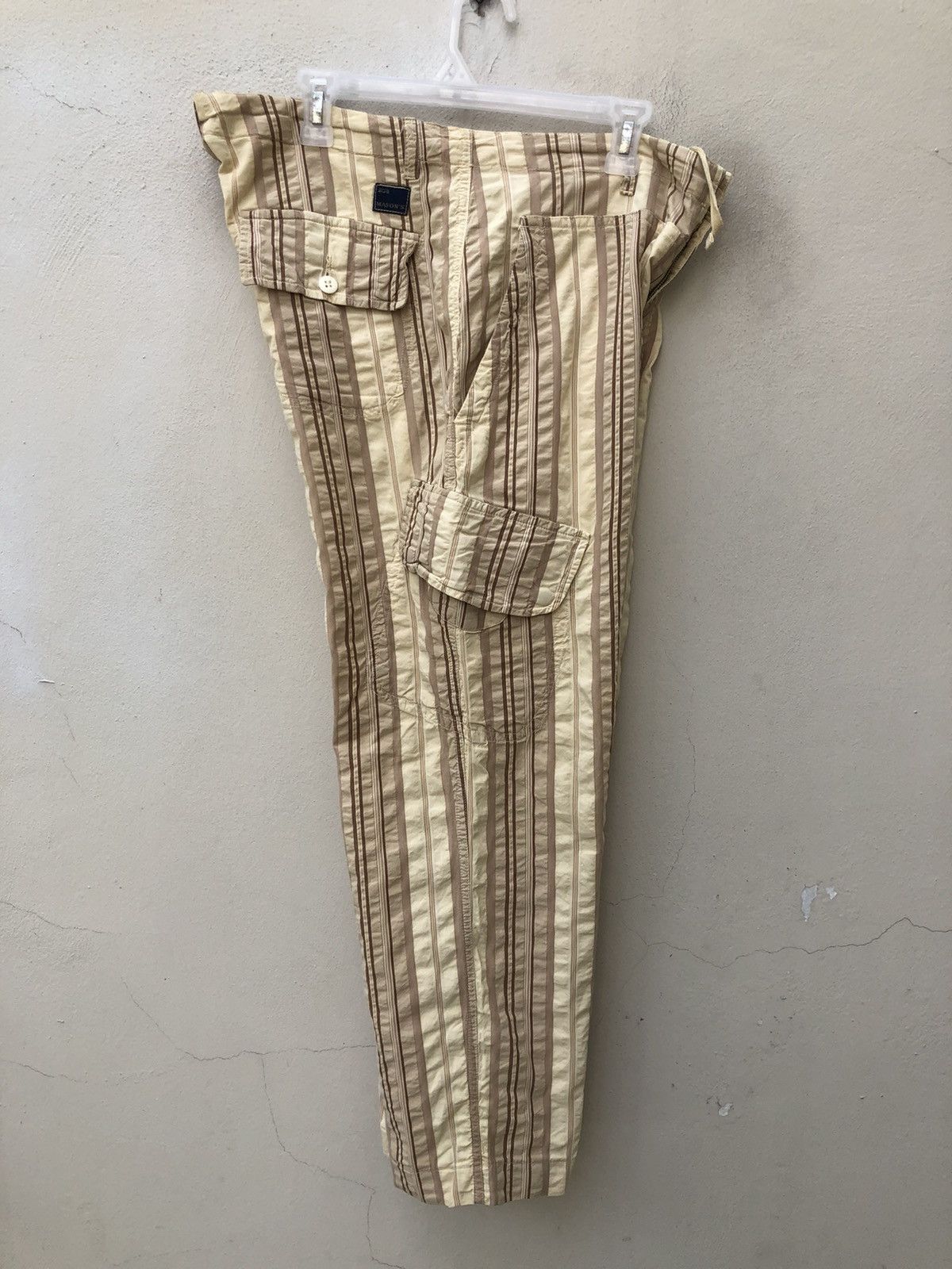 Mason's MASON'S Italy Wrinkled Striped Drawstring Cargo Pant Size US 34 / EU 50 - 10 Thumbnail