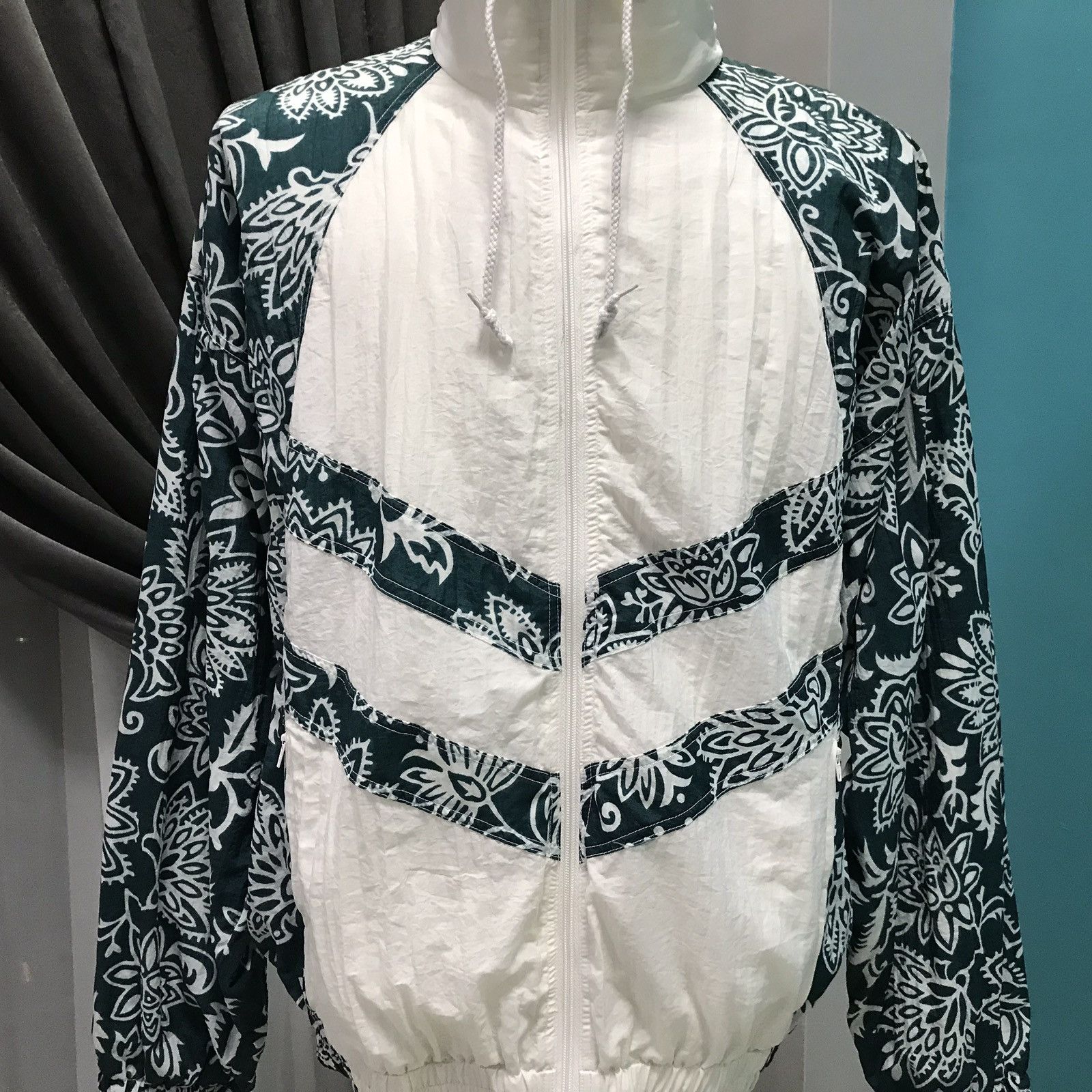 Vintage Vintage MARCEL CLAIR White Green Jacket Size US M / EU 48-50 / 2 - 2 Thumbnail