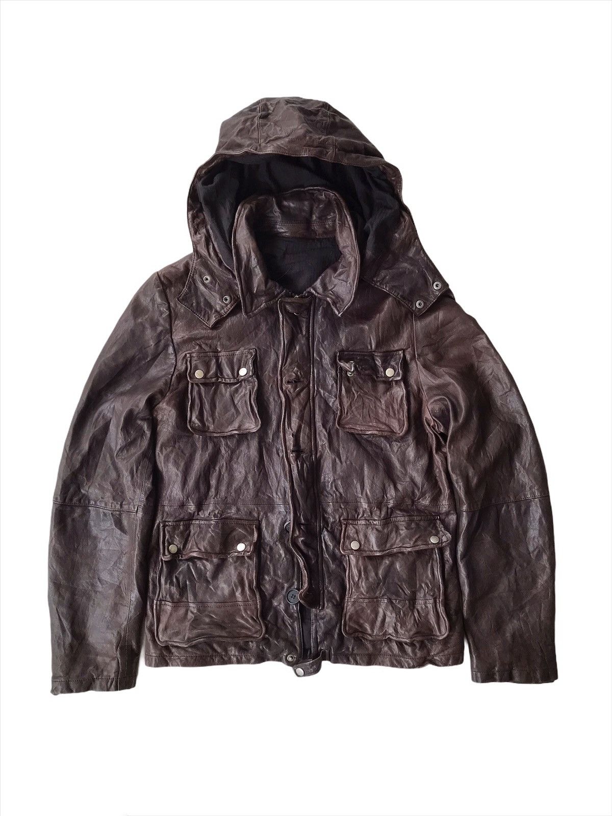 If Six Was Nine 💥Final💥Vintage Leather Tactical Hoodie Jacket Size US S / EU 44-46 / 1 - 3 Thumbnail