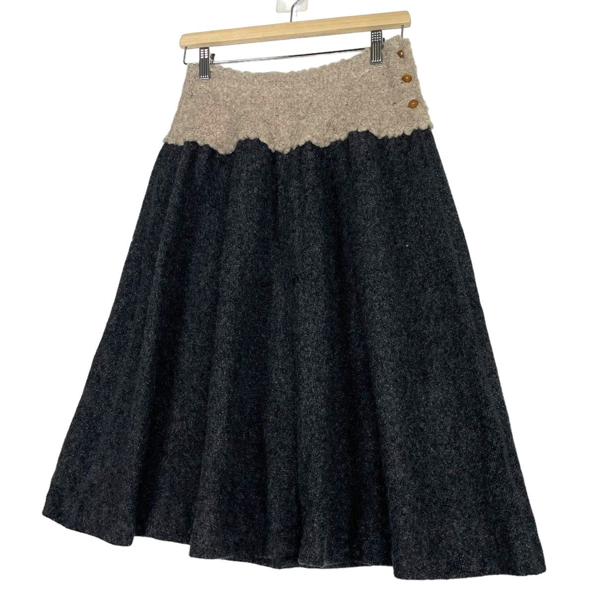 45rpm × Japanese Brand × Kapital 💥45 RPM PLEATED CURTAINS WOOL SKIRT Size 27" / US 4 / IT 40 - 2 Thumbnail