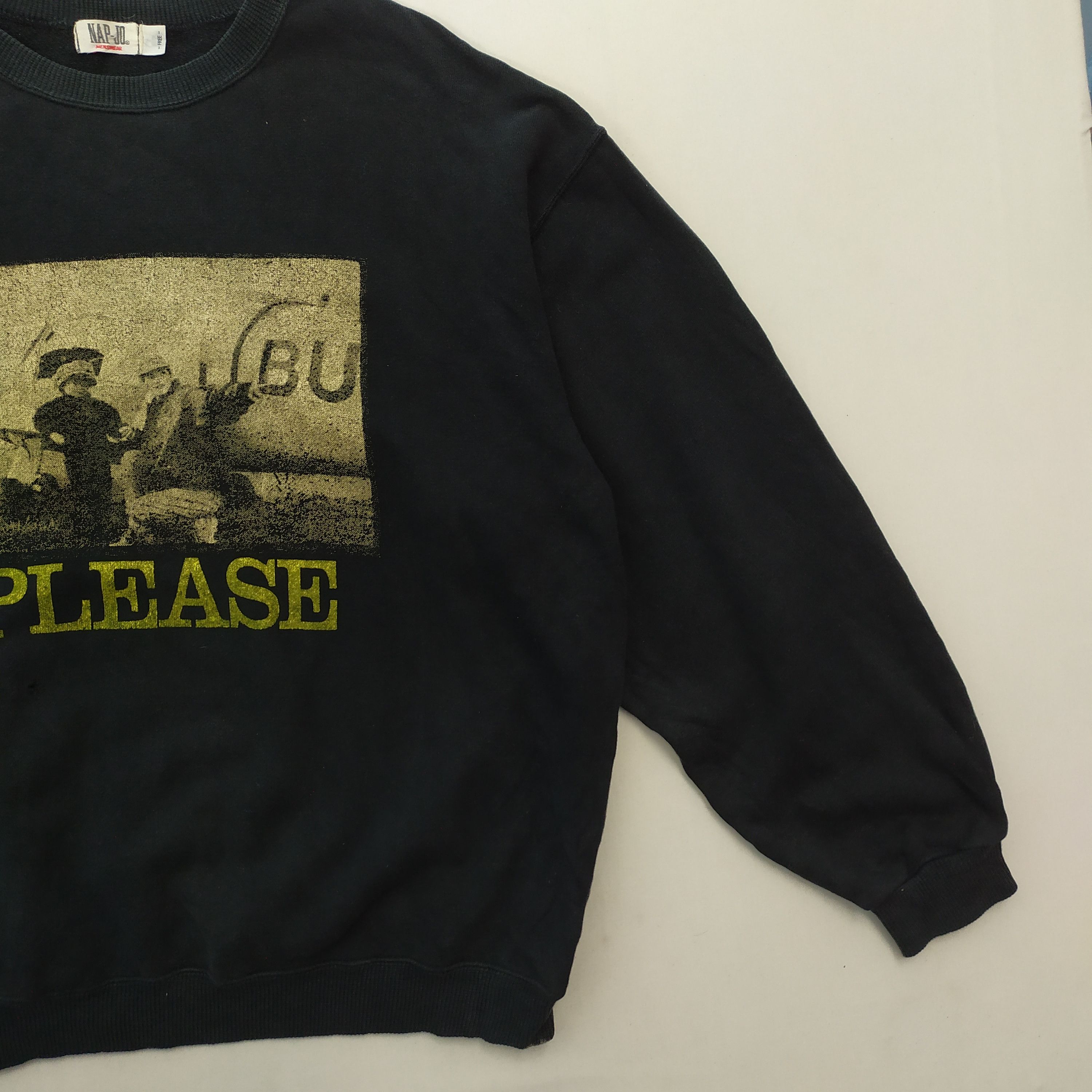 Vintage JAPAN MADE VINTAGE NAP JO PLEASE SWEATSHIRT Size US L / EU 52-54 / 3 - 3 Thumbnail