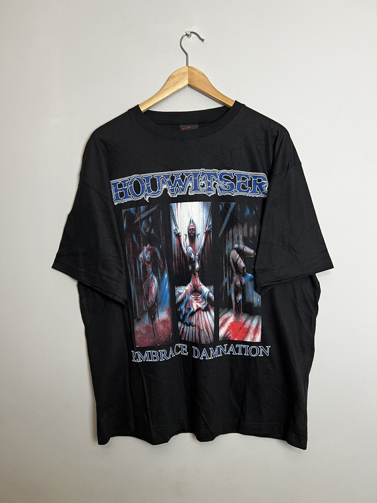 Band Tees 00s Houwitser Embrace Vintage Y2k Metal Band Tee Death Size US XL / EU 56 / 4 - 1 Thumbnail