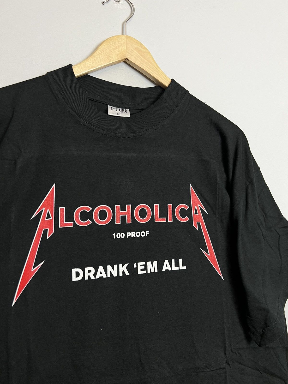 Band Tees Vintage 90s Alcoholica Metallica Tee Drank All Metal Band Size US XL / EU 56 / 4 - 2 Thumbnail