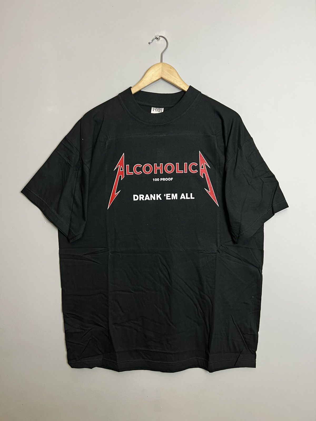 Band Tees Vintage 90s Alcoholica Metallica Tee Drank All Metal Band Size US XL / EU 56 / 4 - 1 Thumbnail