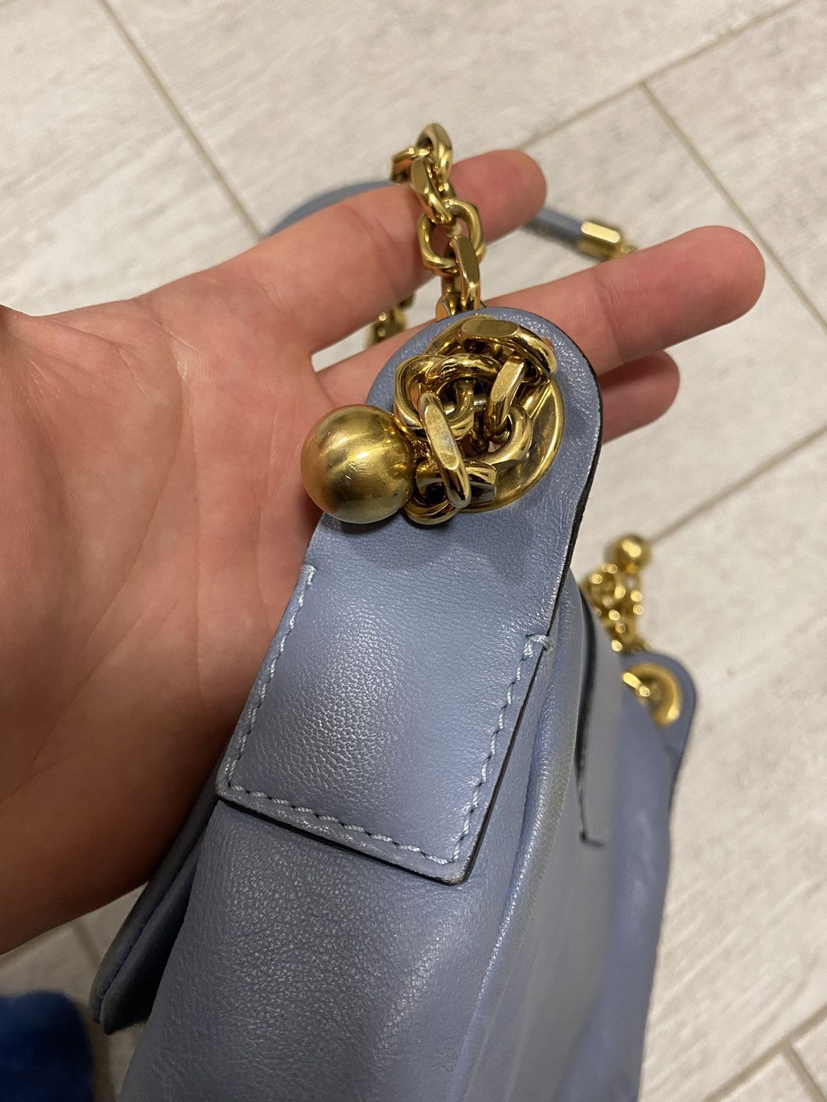 Valentino Red Valentino Blue Made in Italy Leather Chain Handbag Size ONE SIZE - 13 Thumbnail