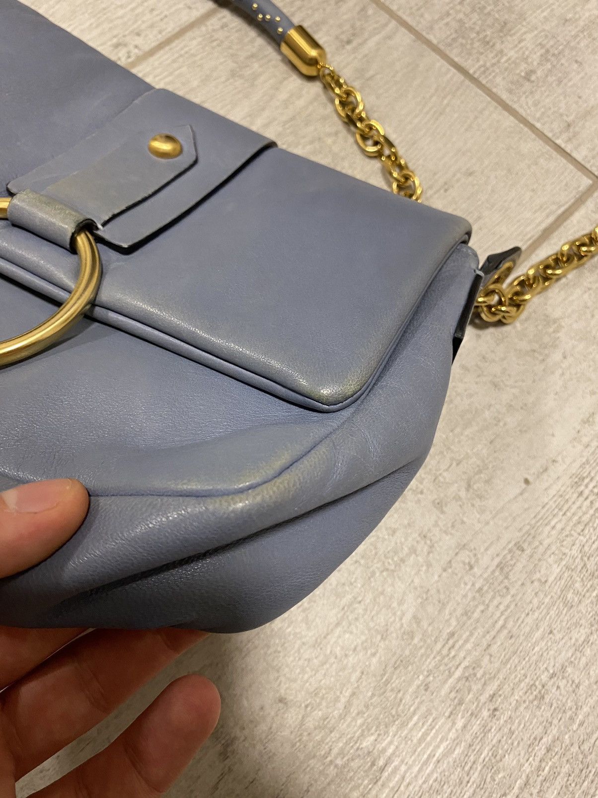 Valentino Red Valentino Blue Made in Italy Leather Chain Handbag Size ONE SIZE - 6 Thumbnail