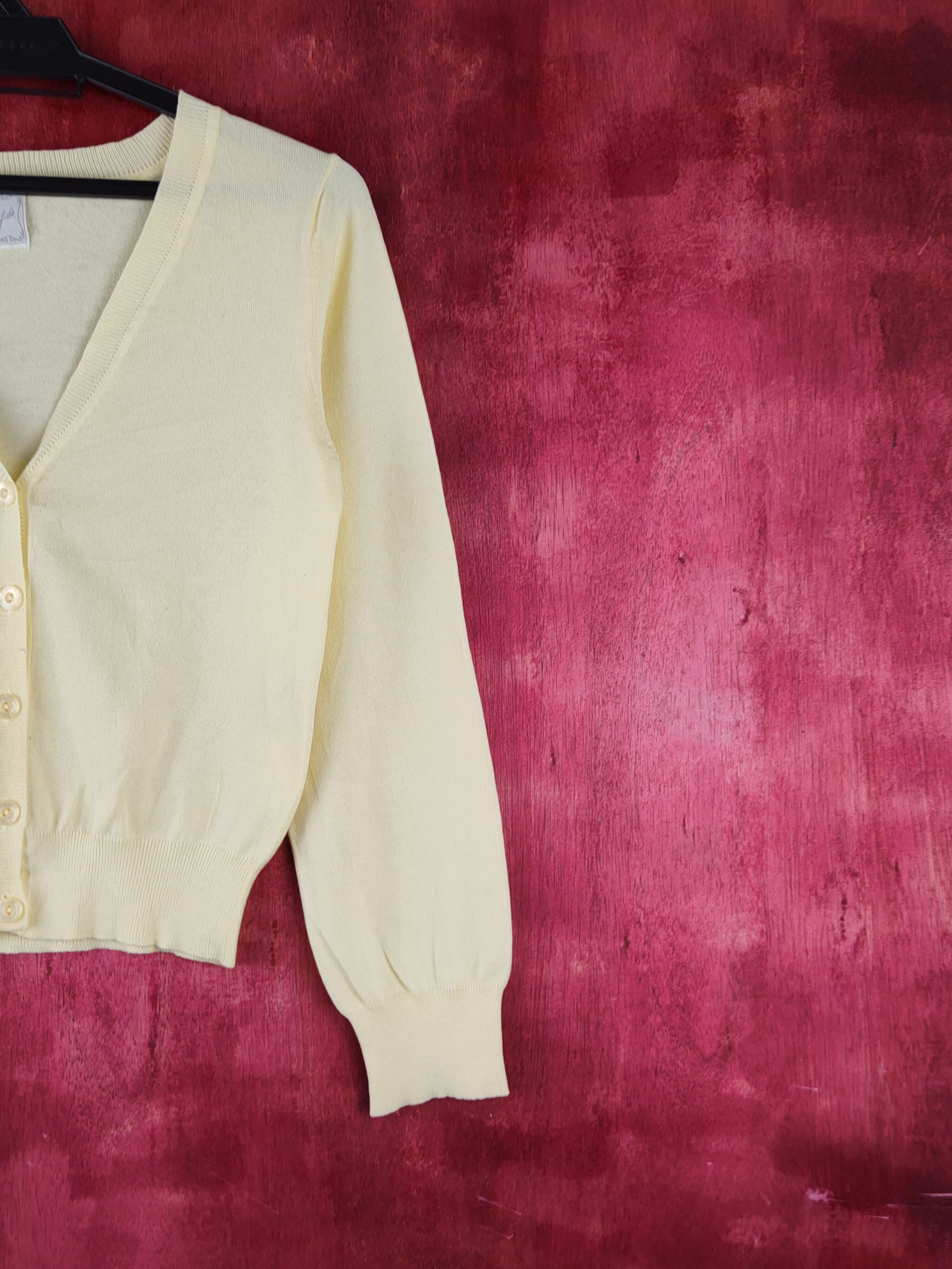 Japanese Brand Ef-dé Yellow Knitwear Cardigan #S1238 Size S / US 4 / IT 40 - 5 Thumbnail