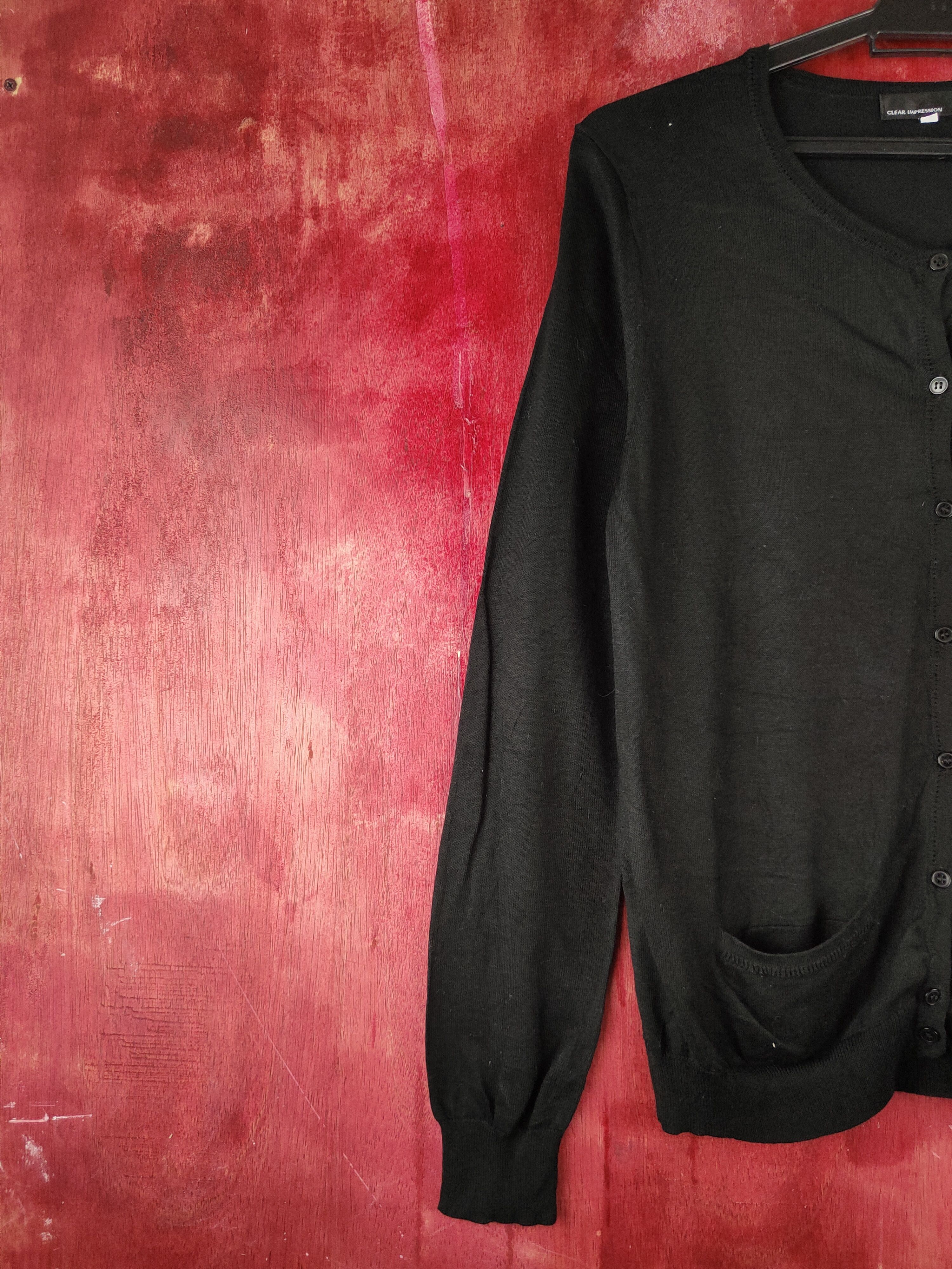 Japanese Brand Clear Impression Black Knitwear Cardigan #S1232 Size S / US 4 / IT 40 - 3 Thumbnail