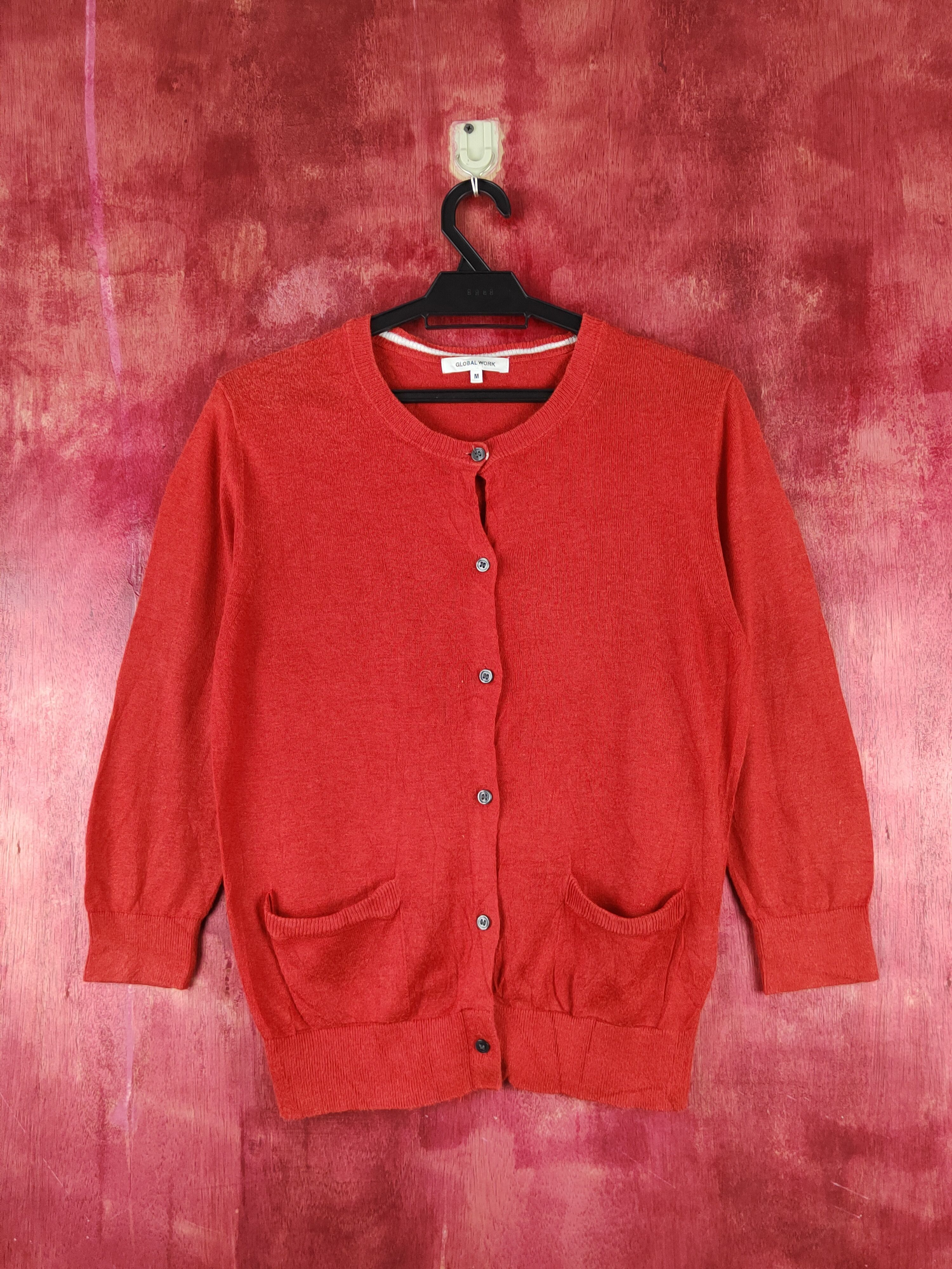 Global Work × Japanese Brand Global Work Dark Red Knitwear Cardigan #S1222 Size M / US 6-8 / IT 42-44 - 1 Thumbnail