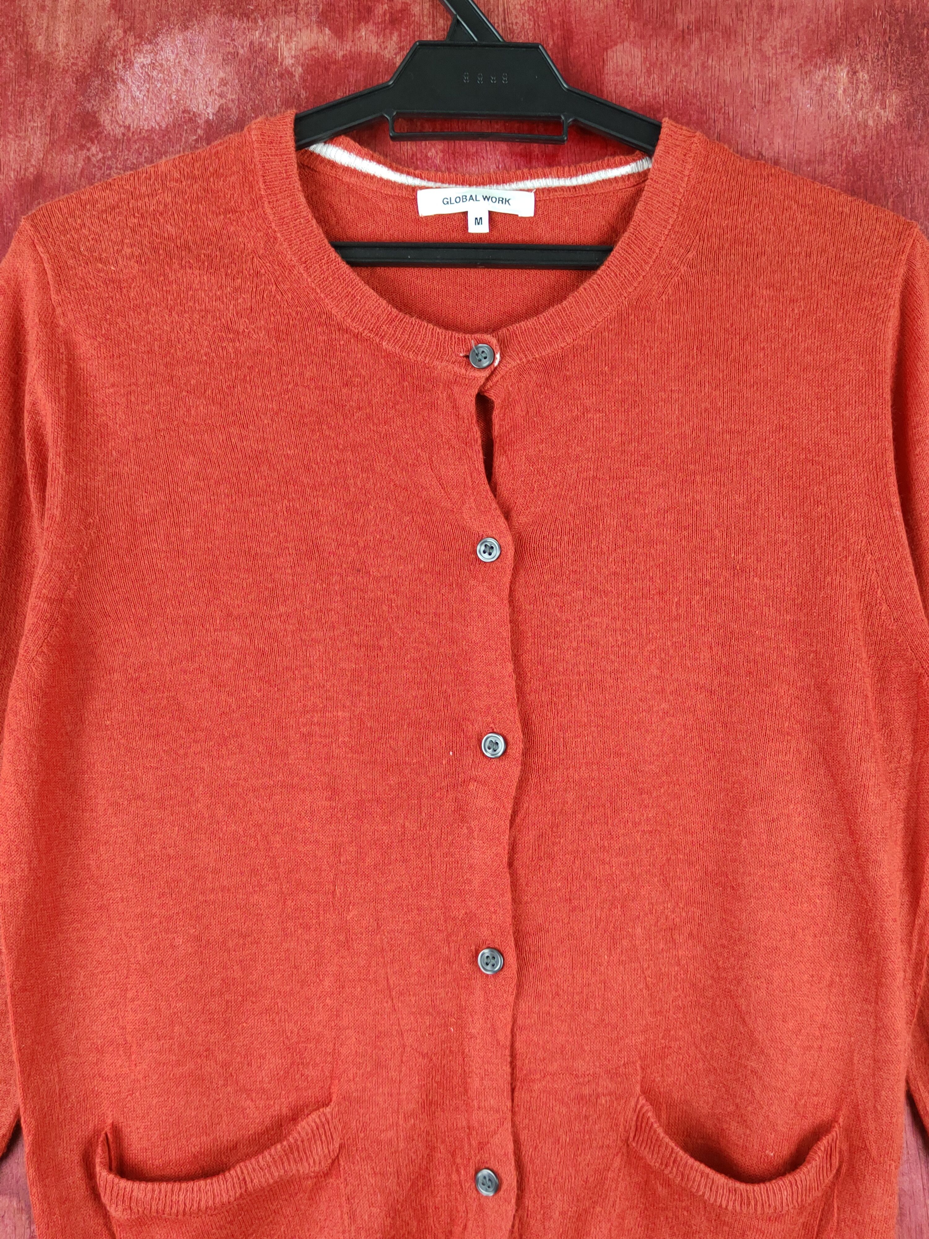 Global Work × Japanese Brand Global Work Dark Red Knitwear Cardigan #S1222 Size M / US 6-8 / IT 42-44 - 2 Thumbnail