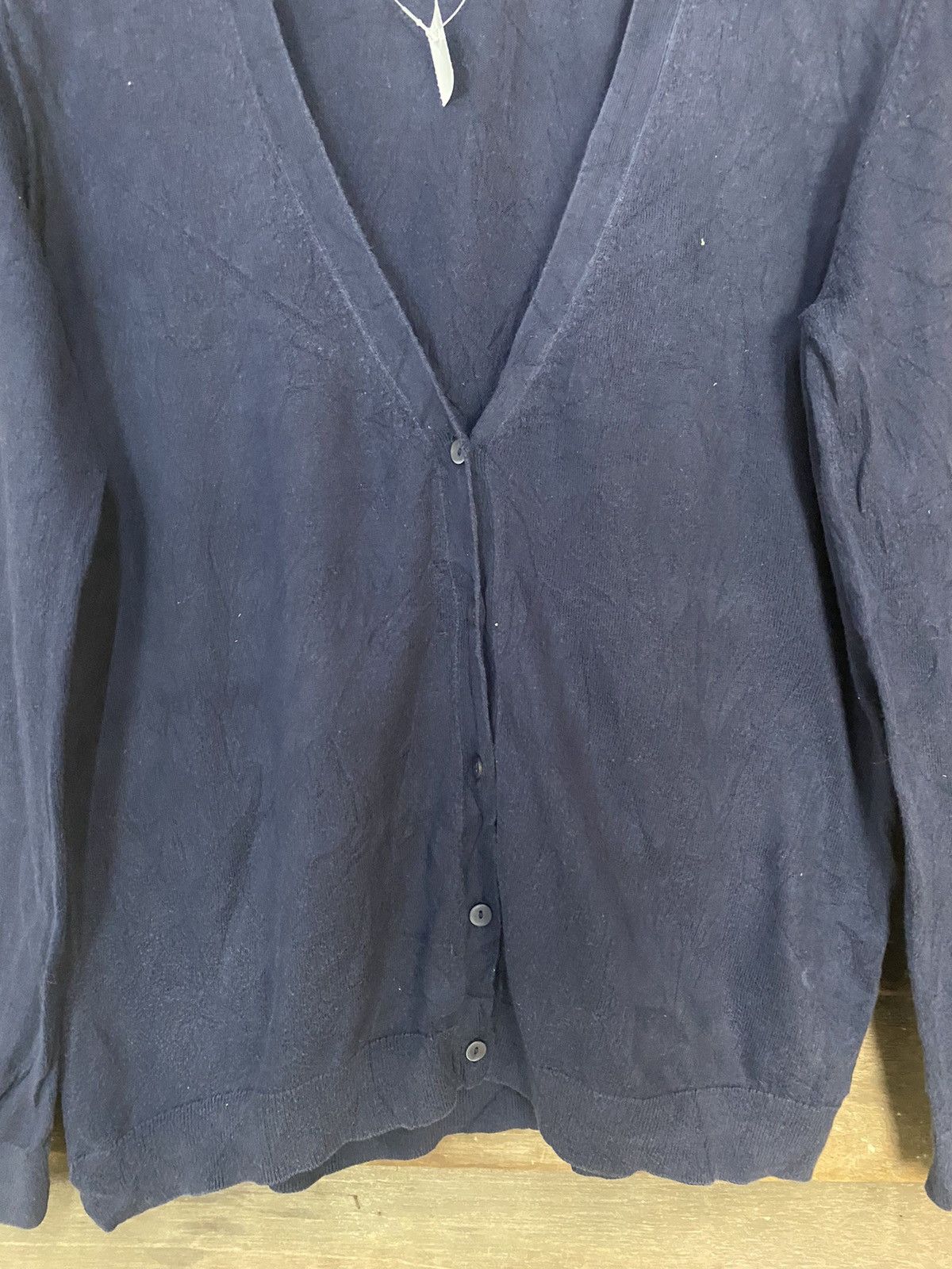 Homespun Knitwear × Uniqlo Uniqlo vintage Dark Blue Cardigan Knitwear #7262 Size L / US 10 / IT 46 - 5 Thumbnail