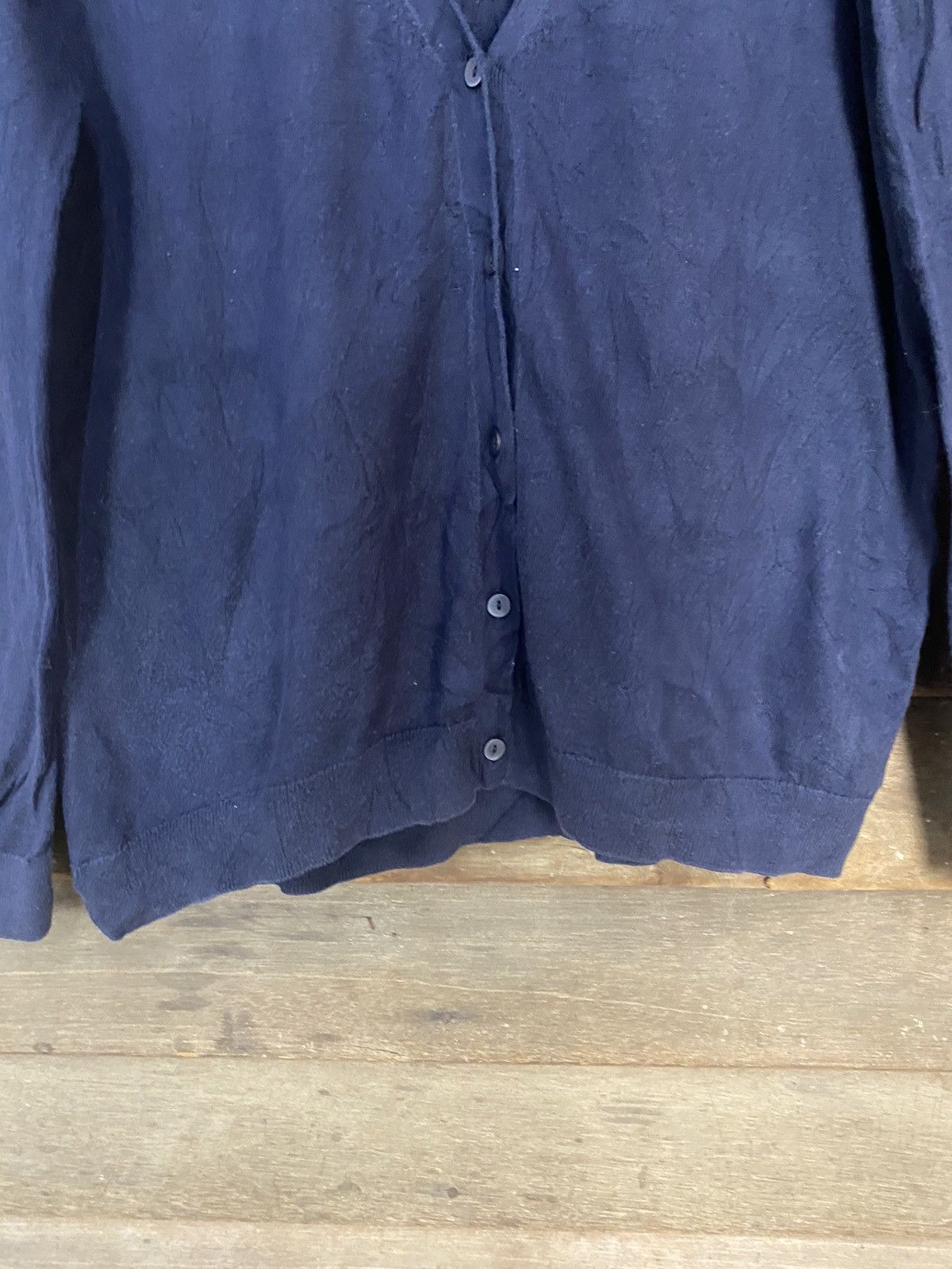 Homespun Knitwear × Uniqlo Uniqlo vintage Dark Blue Cardigan Knitwear #7262 Size L / US 10 / IT 46 - 6 Thumbnail