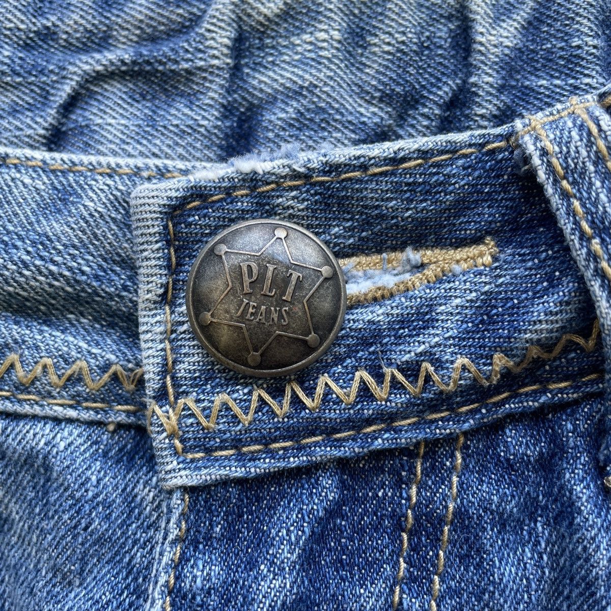 Japanese Brand Vintage PLT Jeans “Believe Me Come Together” Denim Pants Size US 29 - 6 Thumbnail