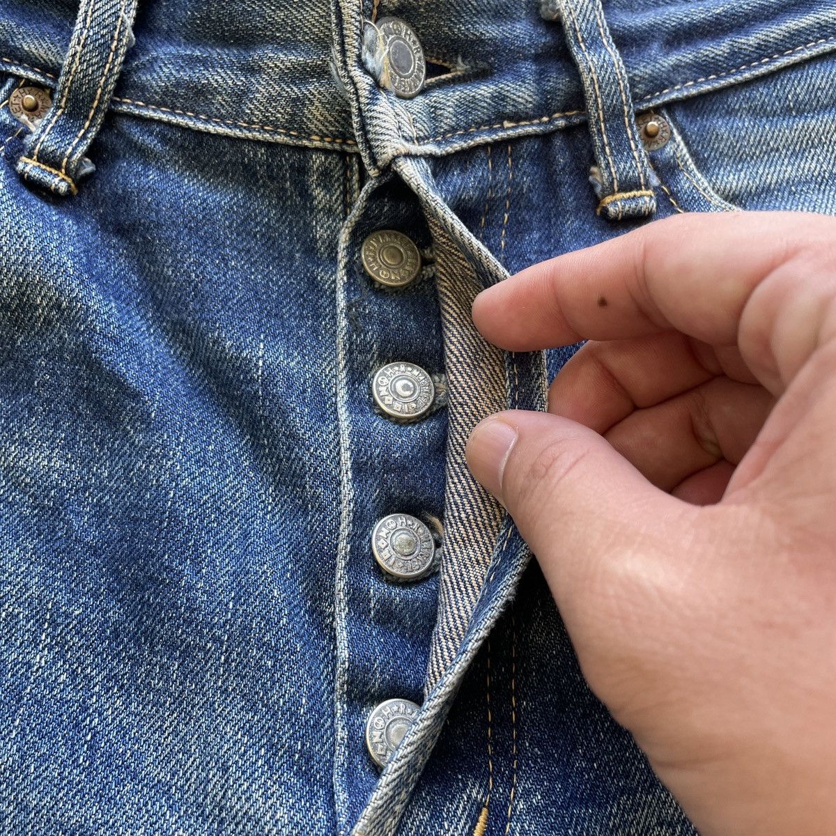 Blue Blue Japan Vtg Iron HR Market X Blue Blue Japan Faded Selvedge Jeans Size US 29 - 8 Thumbnail