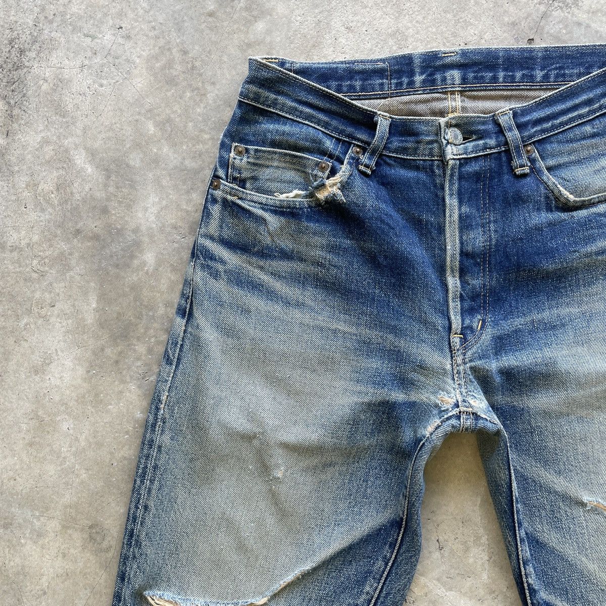 Blue Blue Japan Vtg Iron HR Market X Blue Blue Japan Faded Selvedge Jeans Size US 29 - 3 Thumbnail