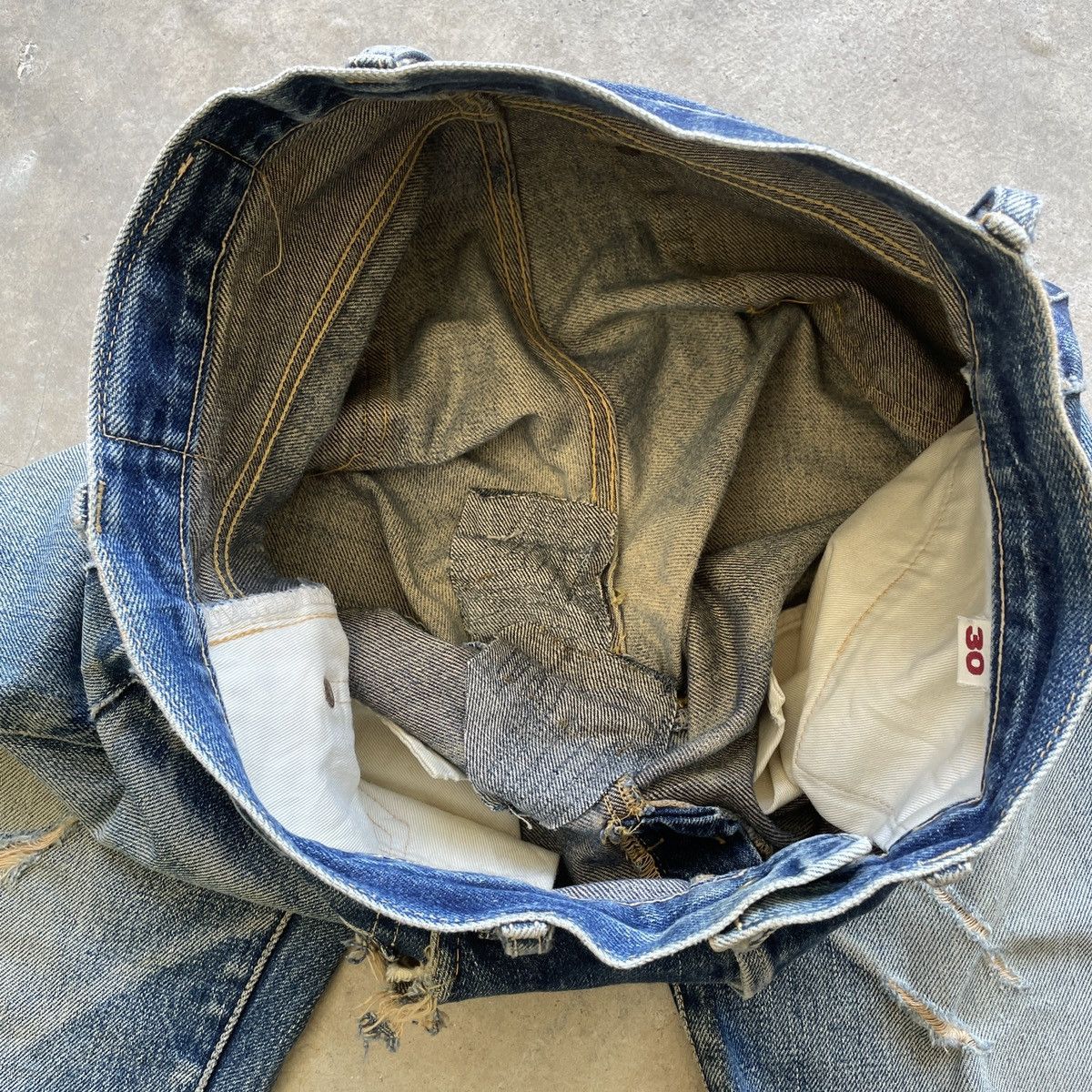 Blue Blue Japan Vtg Iron HR Market X Blue Blue Japan Faded Selvedge Jeans Size US 29 - 9 Thumbnail