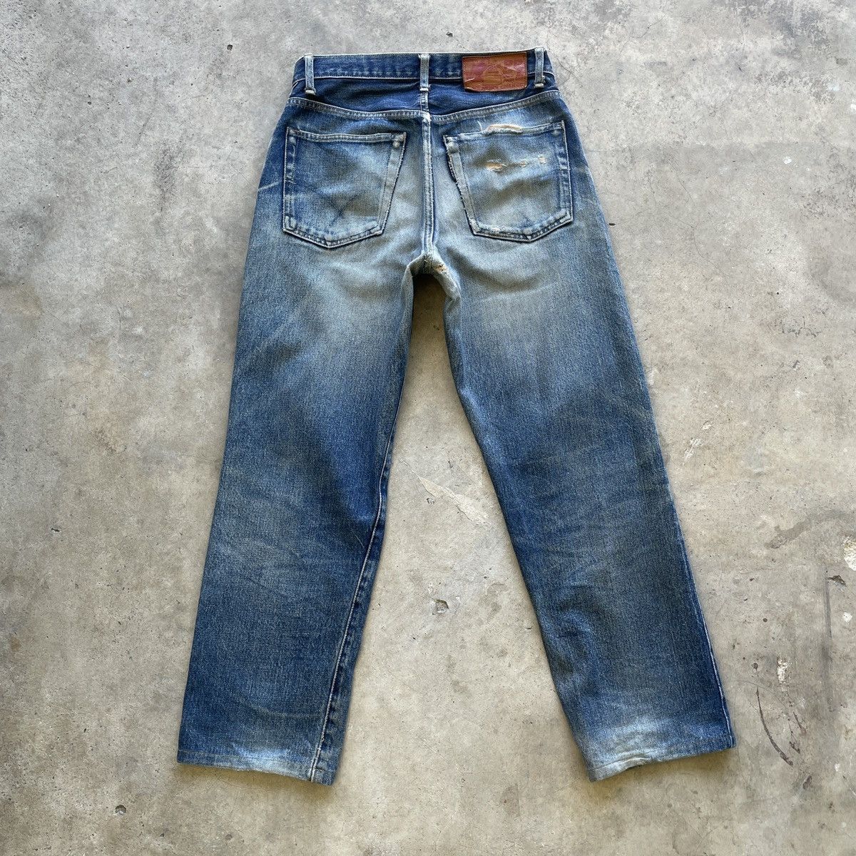 Blue Blue Japan Vtg Iron HR Market X Blue Blue Japan Faded Selvedge Jeans Size US 29 - 14 Thumbnail