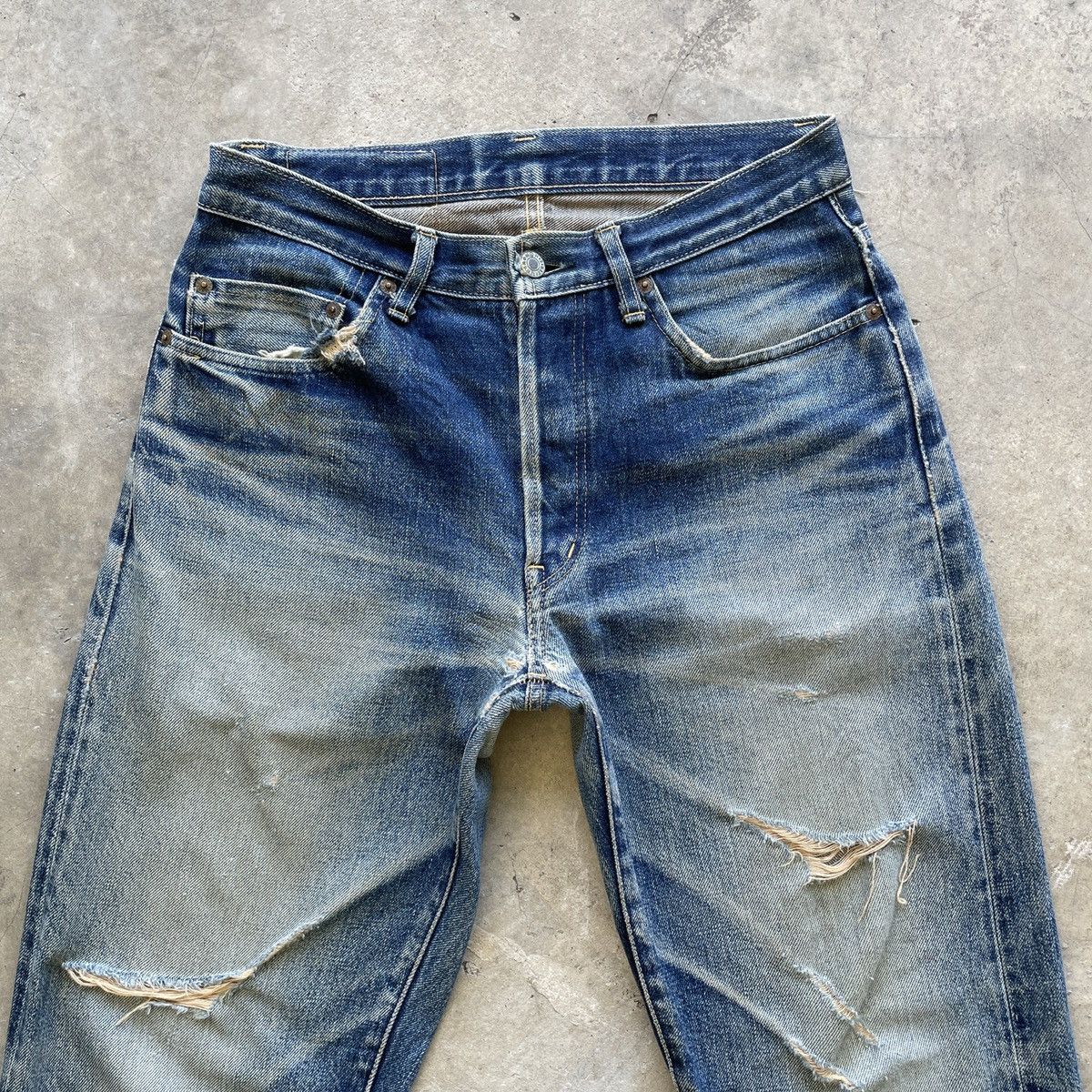 Blue Blue Japan Vtg Iron HR Market X Blue Blue Japan Faded Selvedge Jeans Size US 29 - 2 Thumbnail