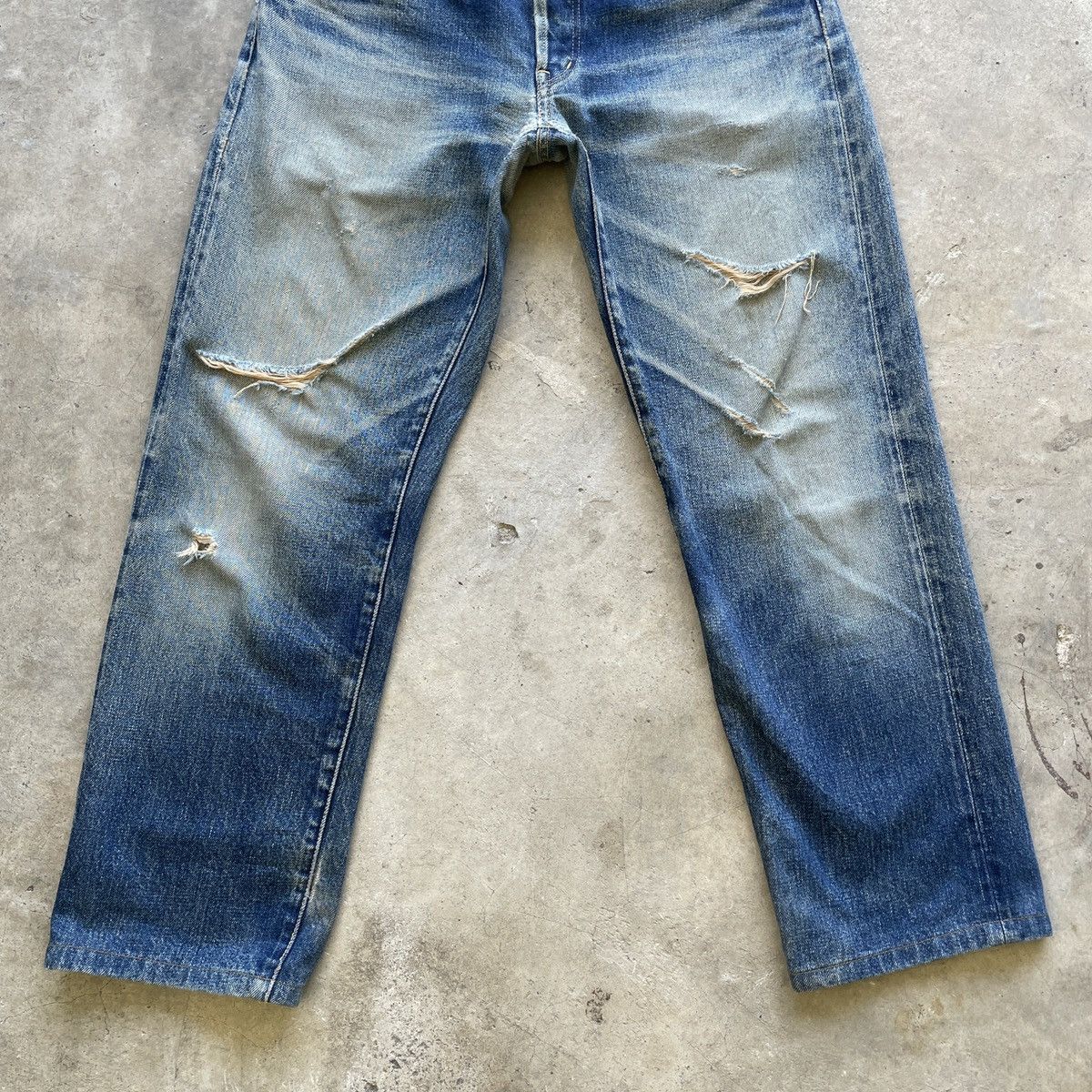 Blue Blue Japan Vtg Iron HR Market X Blue Blue Japan Faded Selvedge Jeans Size US 29 - 5 Thumbnail