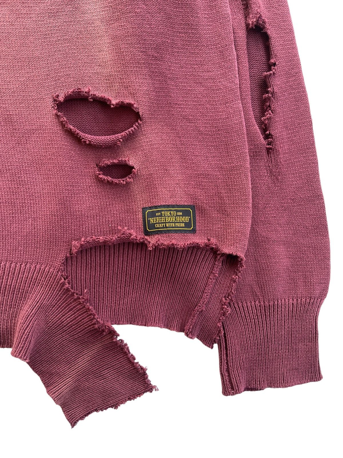 Neighborhood Crazy Distressed Faded Knit Sweater Size US XL / EU 56 / 4 - 9 Thumbnail