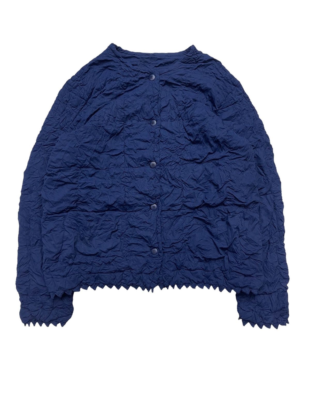 image of Issey Miyake Heart Haat Mandarin Jacket in Navy Blue, Men's (Size Medium)