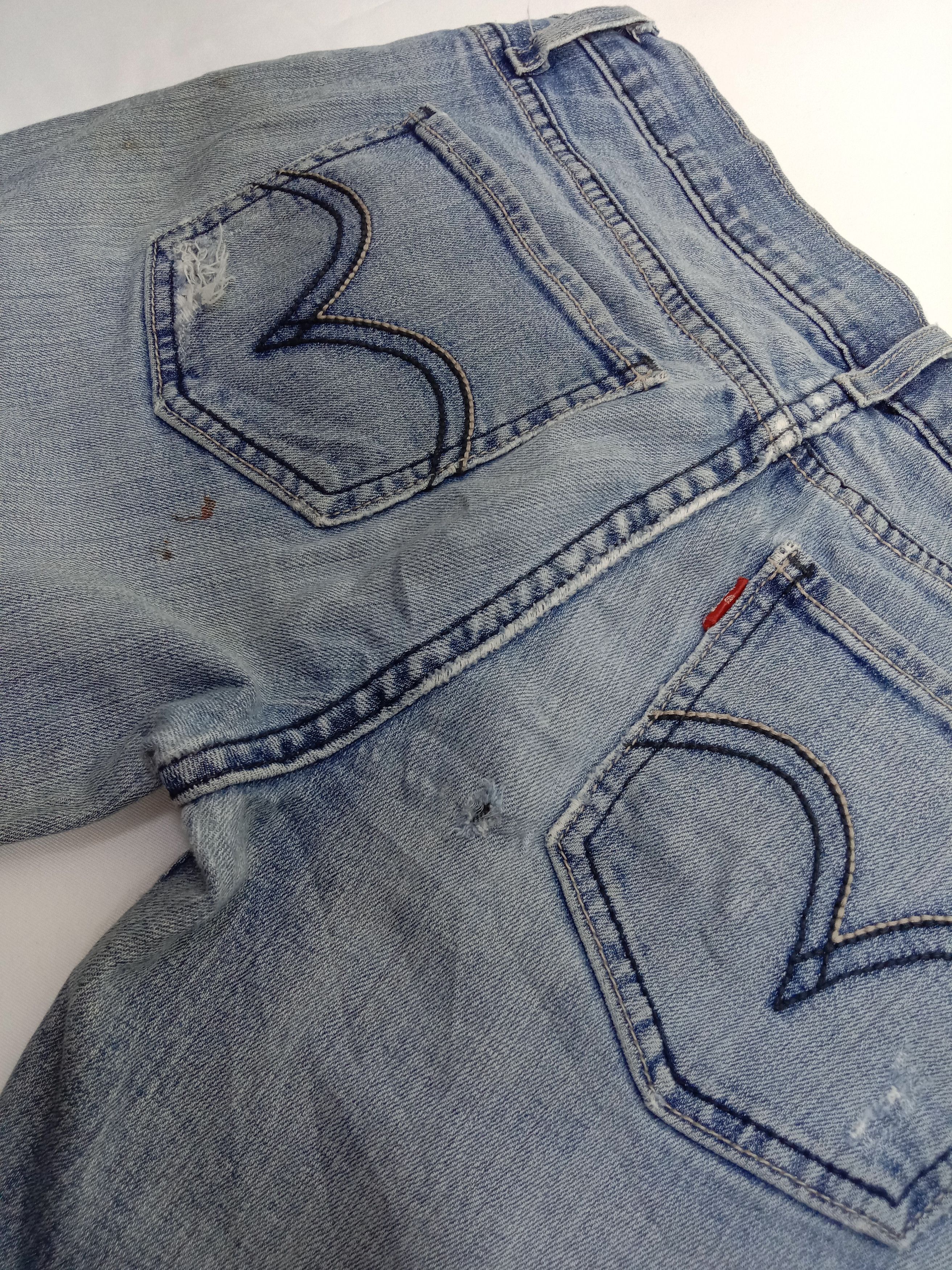 Levi's Vintage Levi's 524 Flare Jeans Faded Blue Ripped Denim Size 28" / US 6 / IT 42 - 11 Thumbnail