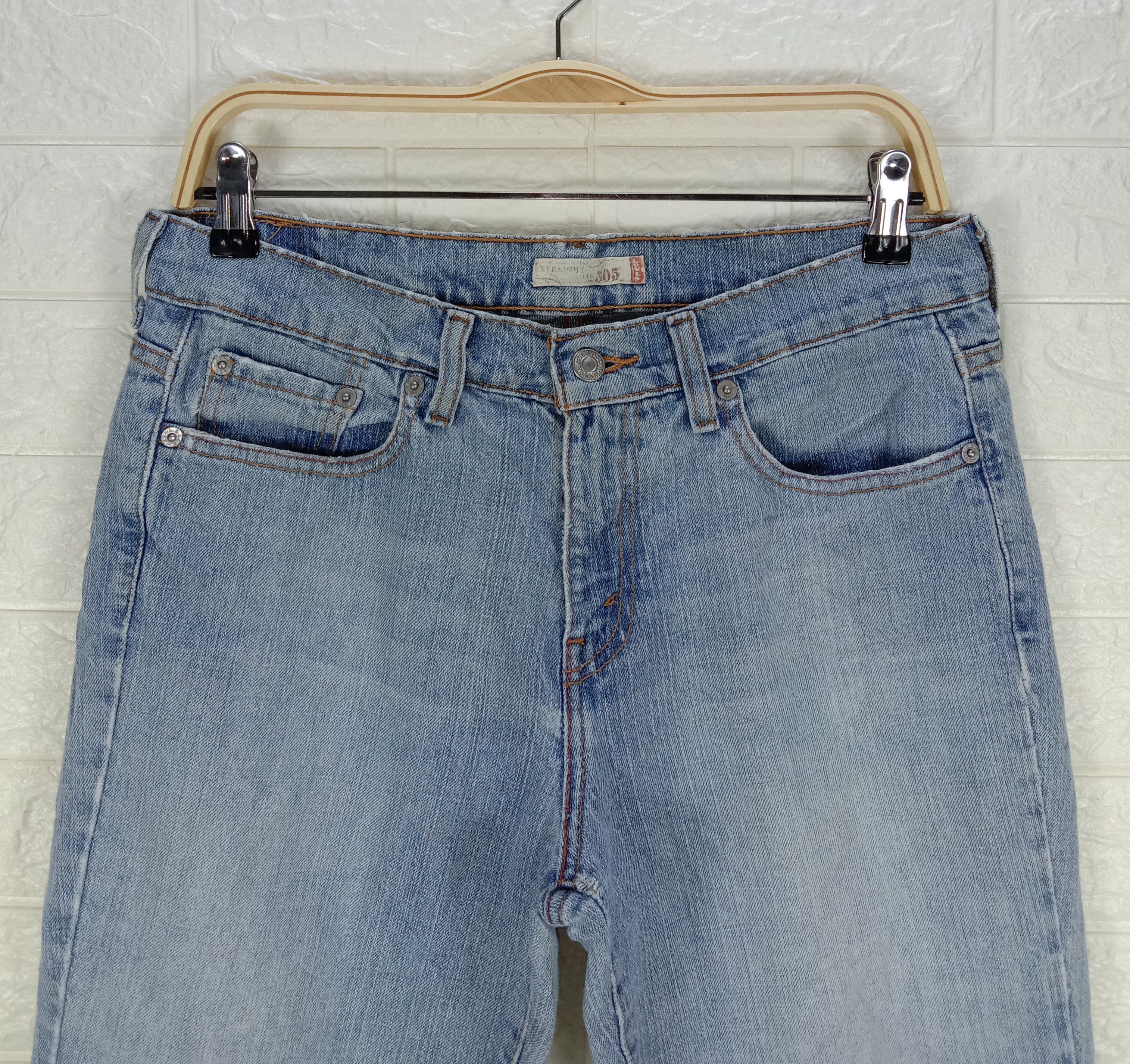 Levi's Vintage Levi's 505 Light Wash Jeans Straight Leg Denim Size 31" - 2 Thumbnail