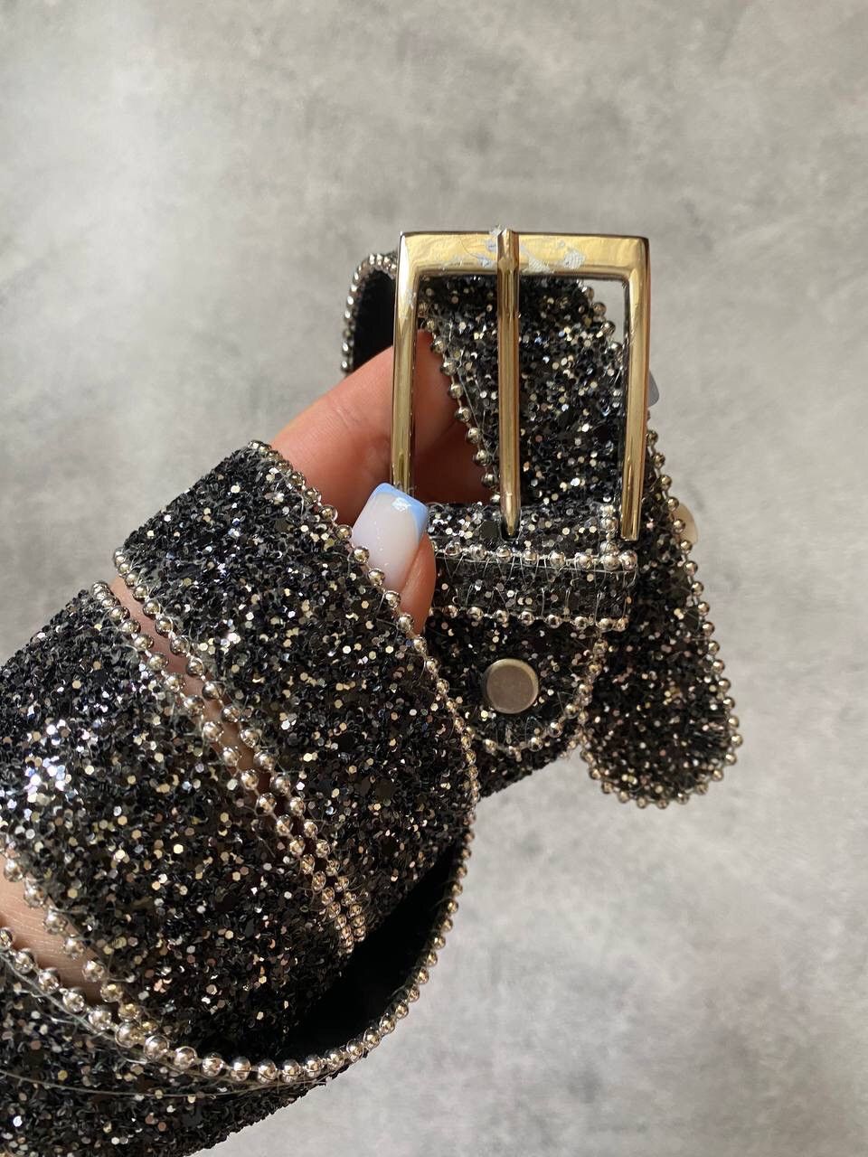 Hysteric Glamour × Japanese Brand Vintage Rhinestones Sequins y2k Belt BB Simon Style Size ONE SIZE - 2 Thumbnail