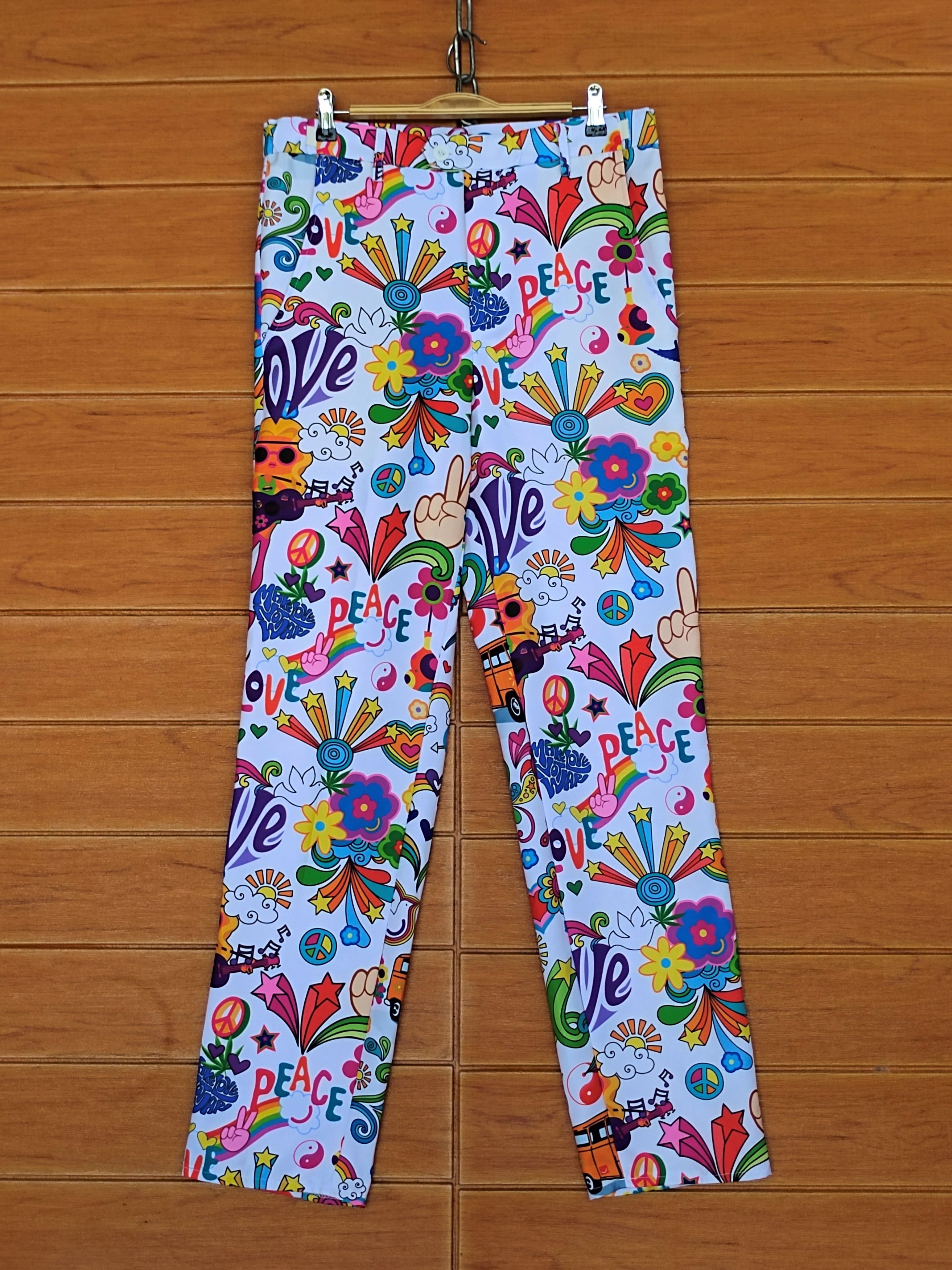 Hysteric Glamour Stand Out Hippie Peace Love Fullprint Trouser Pants Size US 32 / EU 48 - 2 Thumbnail