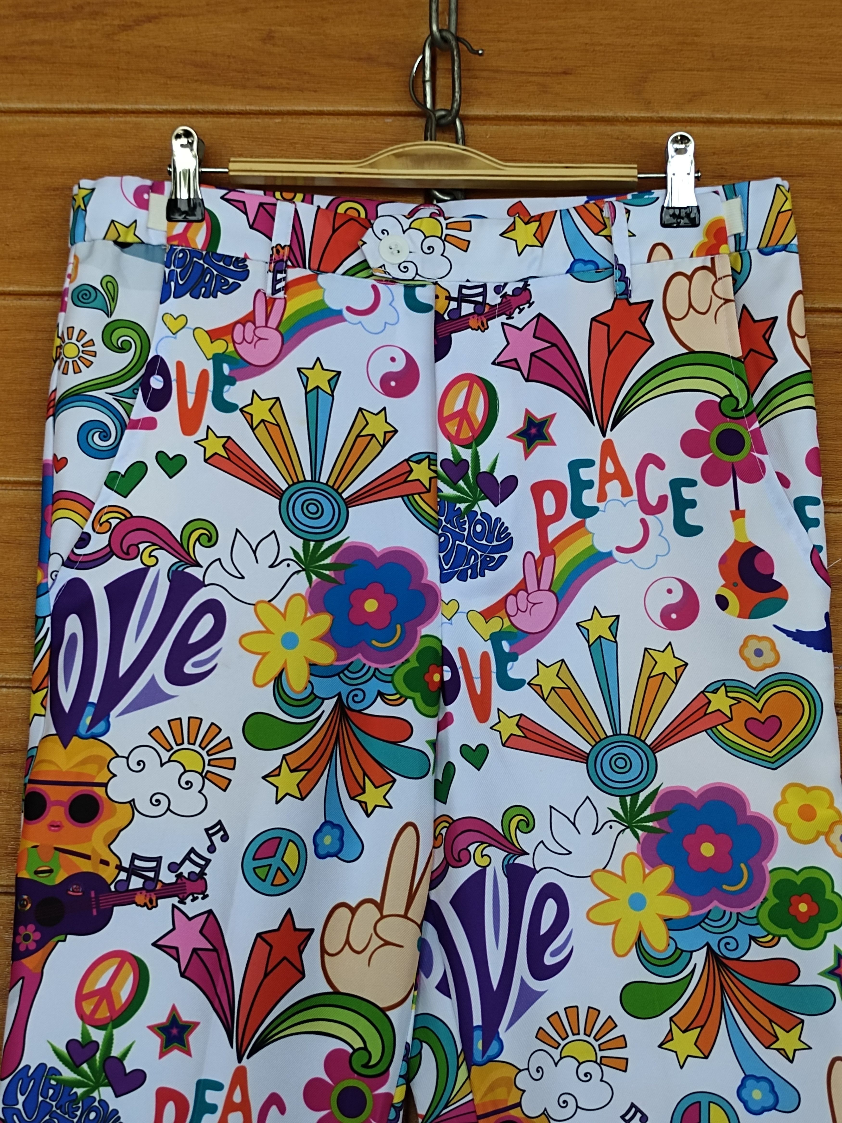 Hysteric Glamour Stand Out Hippie Peace Love Fullprint Trouser Pants Size US 32 / EU 48 - 3 Thumbnail