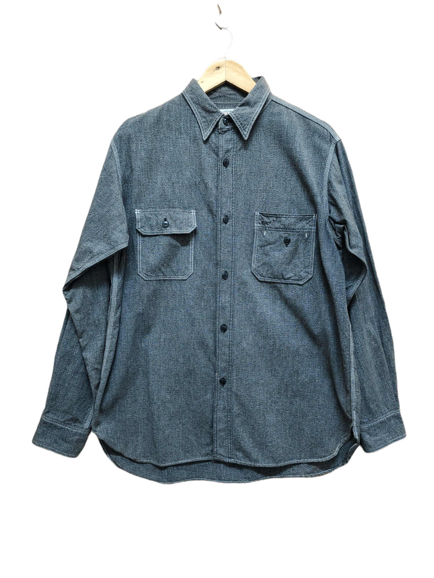 Nigel Cabourn 🇯🇵 F.O.B Factory Salt & Pepper Selvedge Chambray Shirt ...