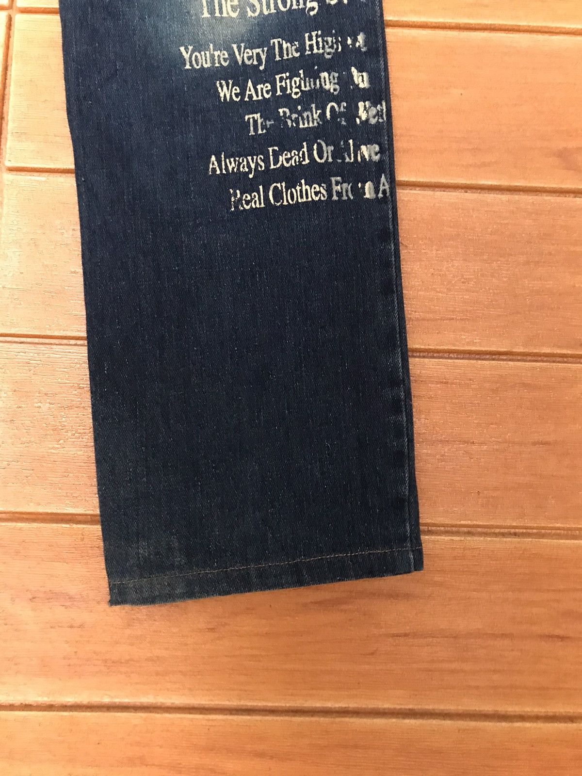 In The Attic Japanese In The Attic Design Poem Patchwork Denim Jeans Size US 32 / EU 48 - 12 Thumbnail