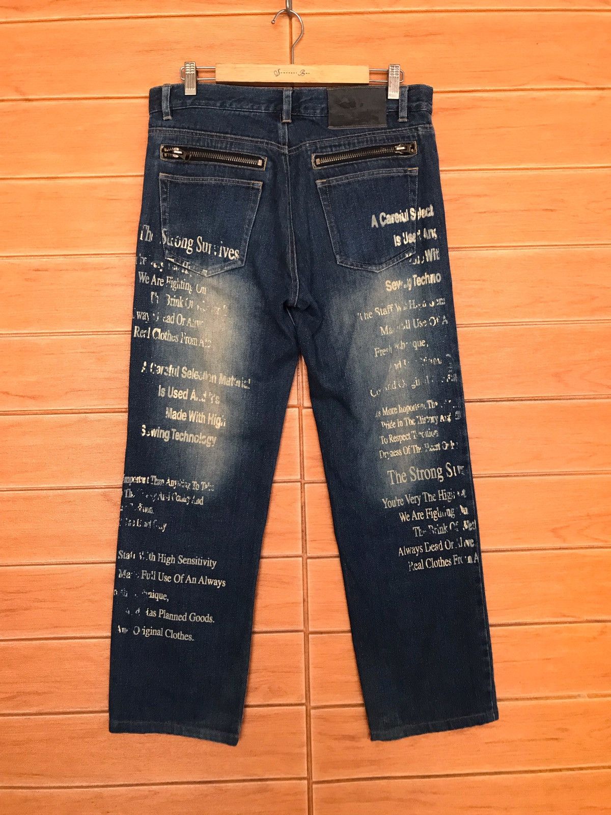 In The Attic Japanese In The Attic Design Poem Patchwork Denim Jeans Size US 32 / EU 48 - 8 Thumbnail