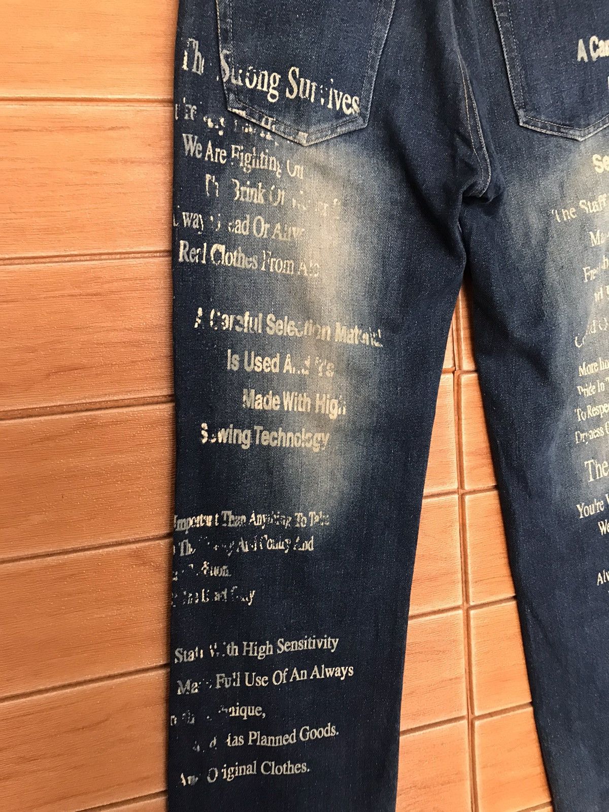 In The Attic Japanese In The Attic Design Poem Patchwork Denim Jeans Size US 32 / EU 48 - 10 Thumbnail