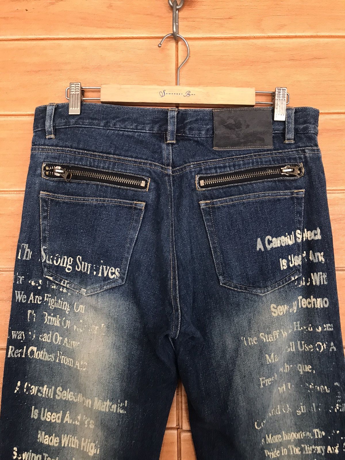 In The Attic Japanese In The Attic Design Poem Patchwork Denim Jeans Size US 32 / EU 48 - 9 Thumbnail