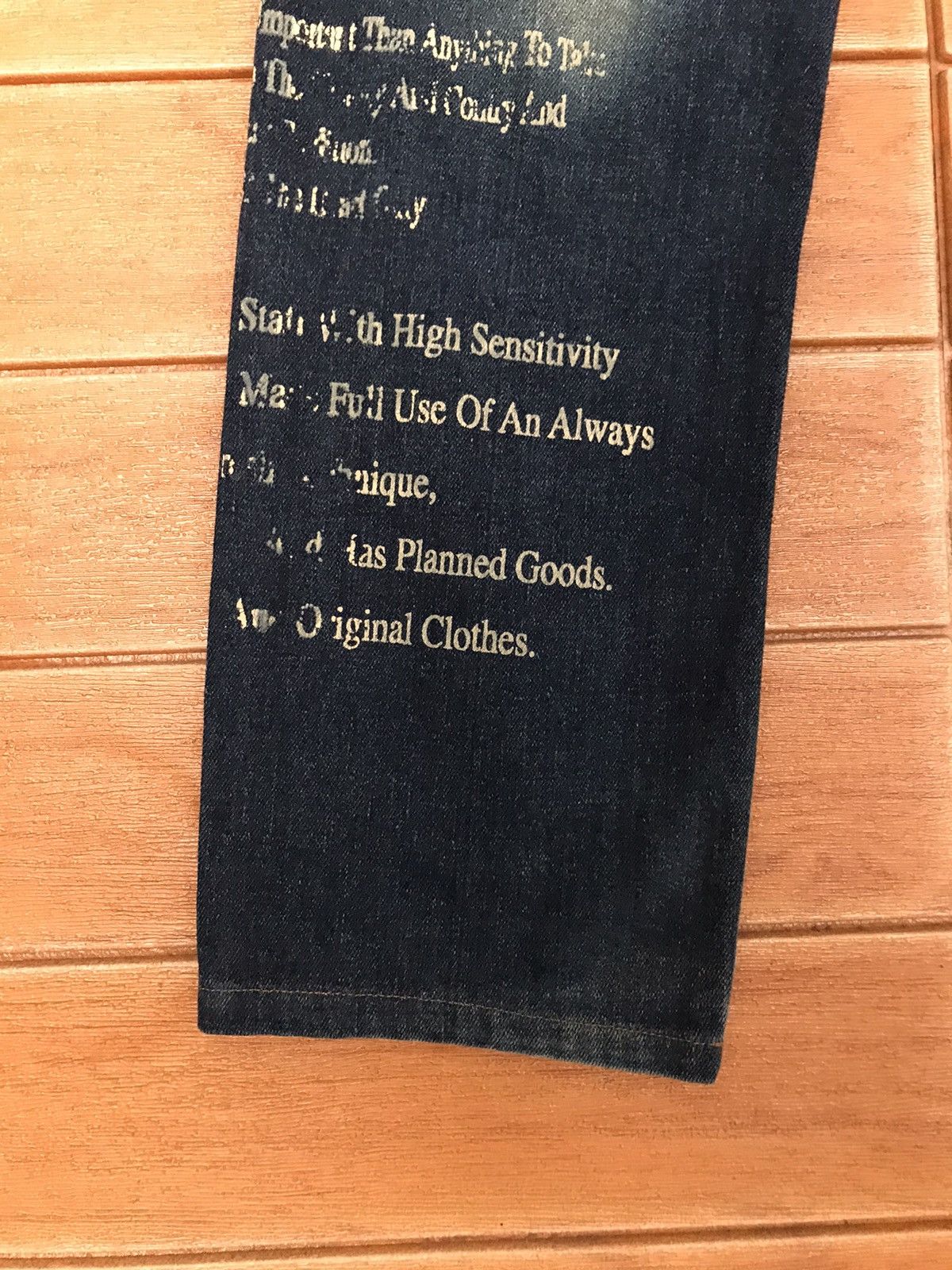 In The Attic Japanese In The Attic Design Poem Patchwork Denim Jeans Size US 32 / EU 48 - 13 Thumbnail