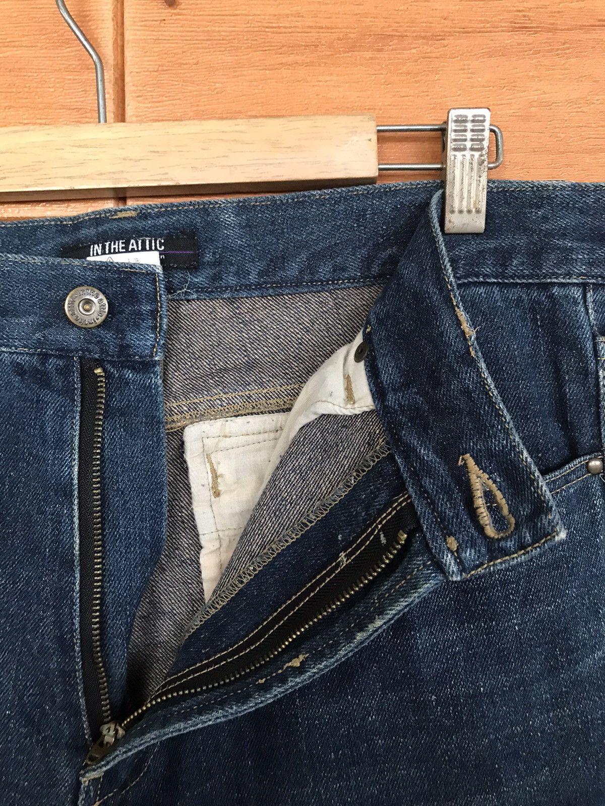 In The Attic Japanese In The Attic Design Poem Patchwork Denim Jeans Size US 32 / EU 48 - 14 Thumbnail