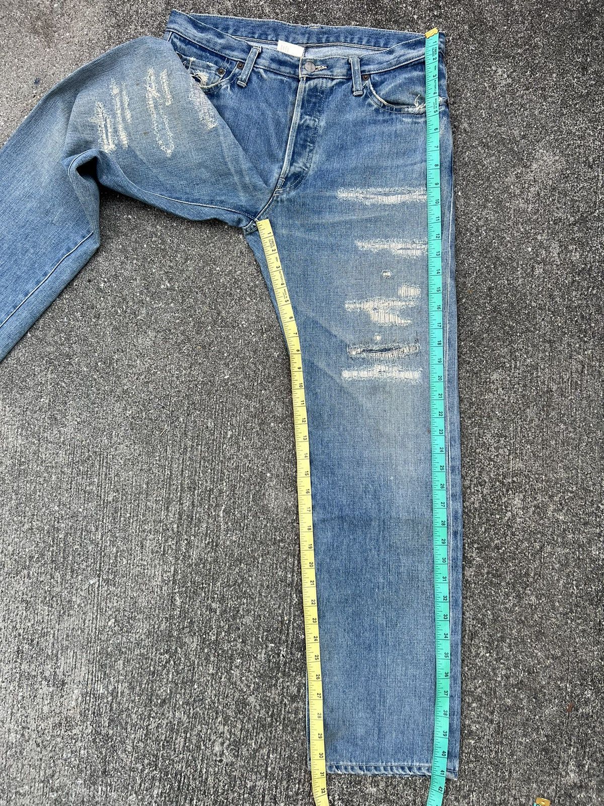 Unused UNUSED Japan Rebuild Selvedge Denim Rips Distressed Jeans Size US 32 / EU 48 - 4 Thumbnail
