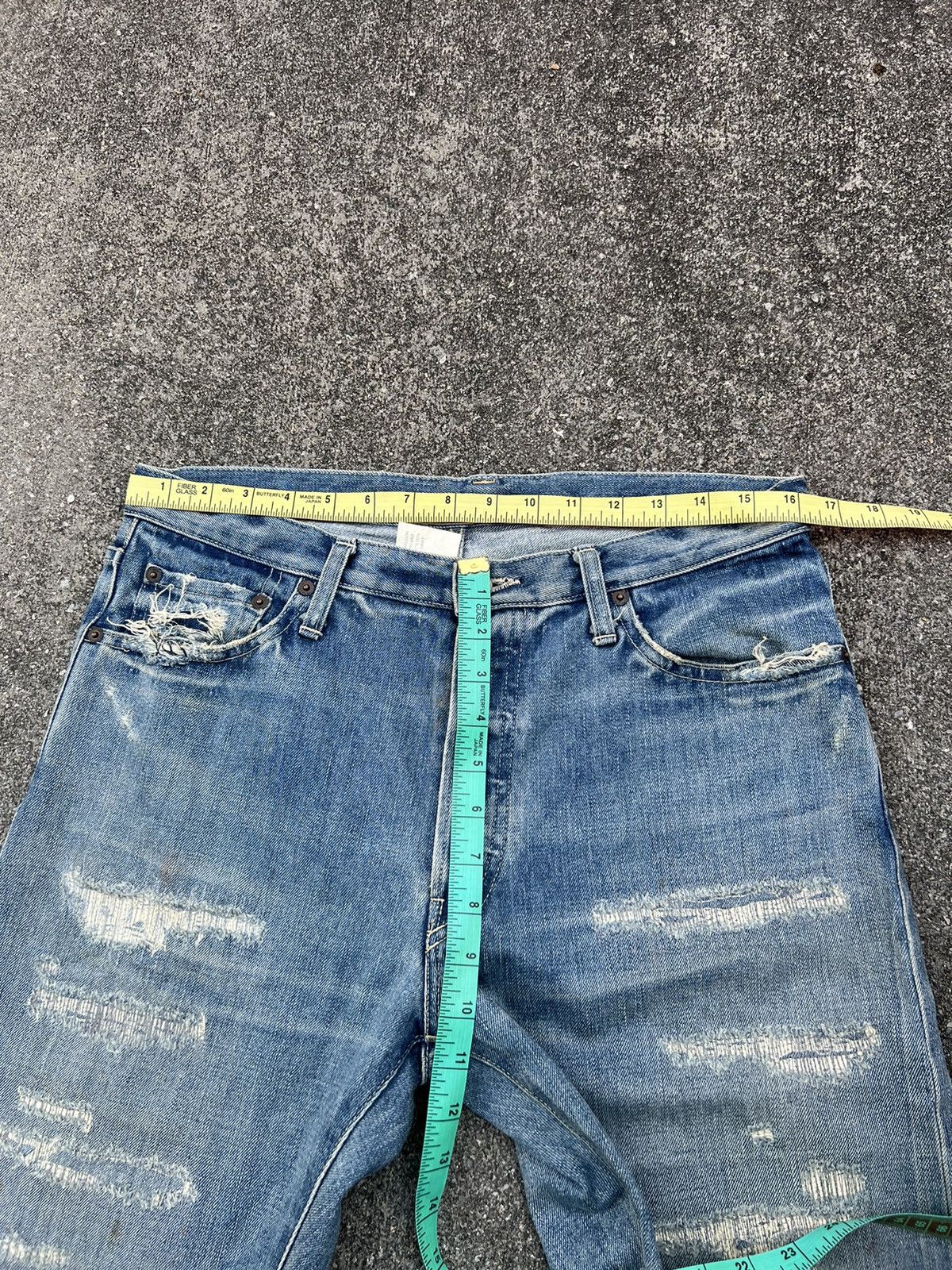 Unused UNUSED Japan Rebuild Selvedge Denim Rips Distressed Jeans Size US 32 / EU 48 - 2 Thumbnail
