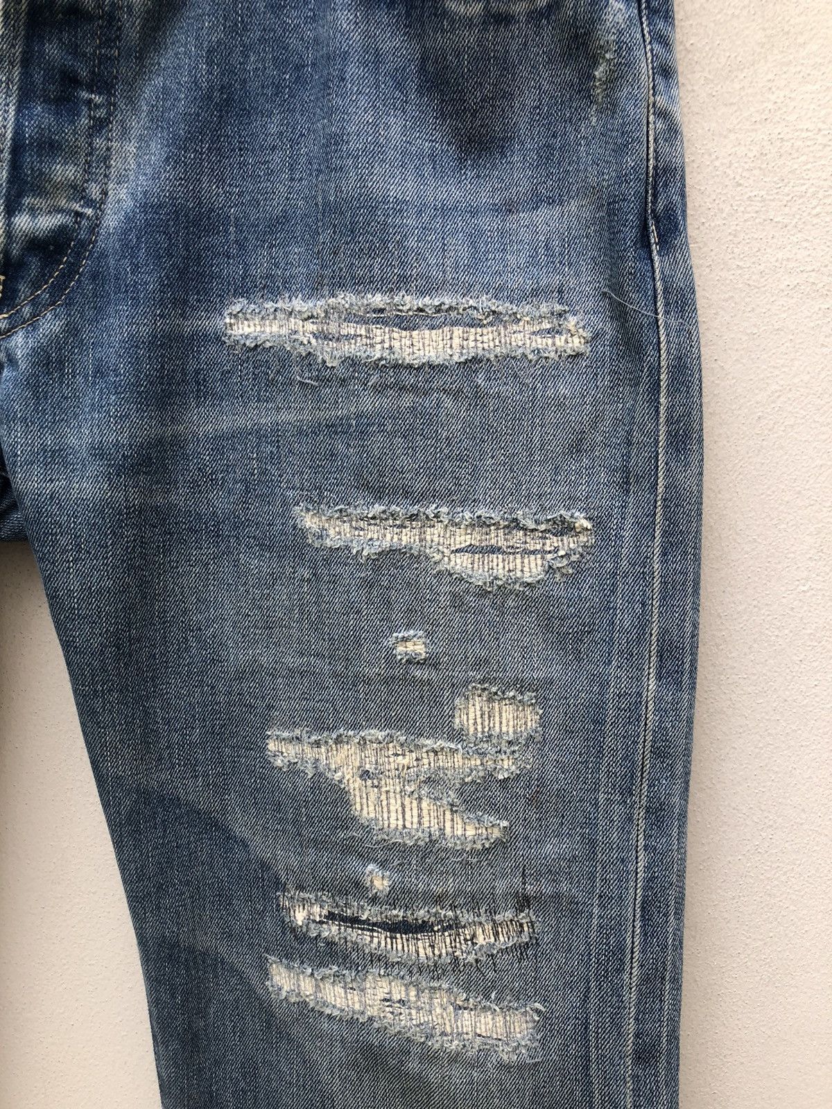 Unused UNUSED Japan Rebuild Selvedge Denim Rips Distressed Jeans Size US 32 / EU 48 - 13 Thumbnail