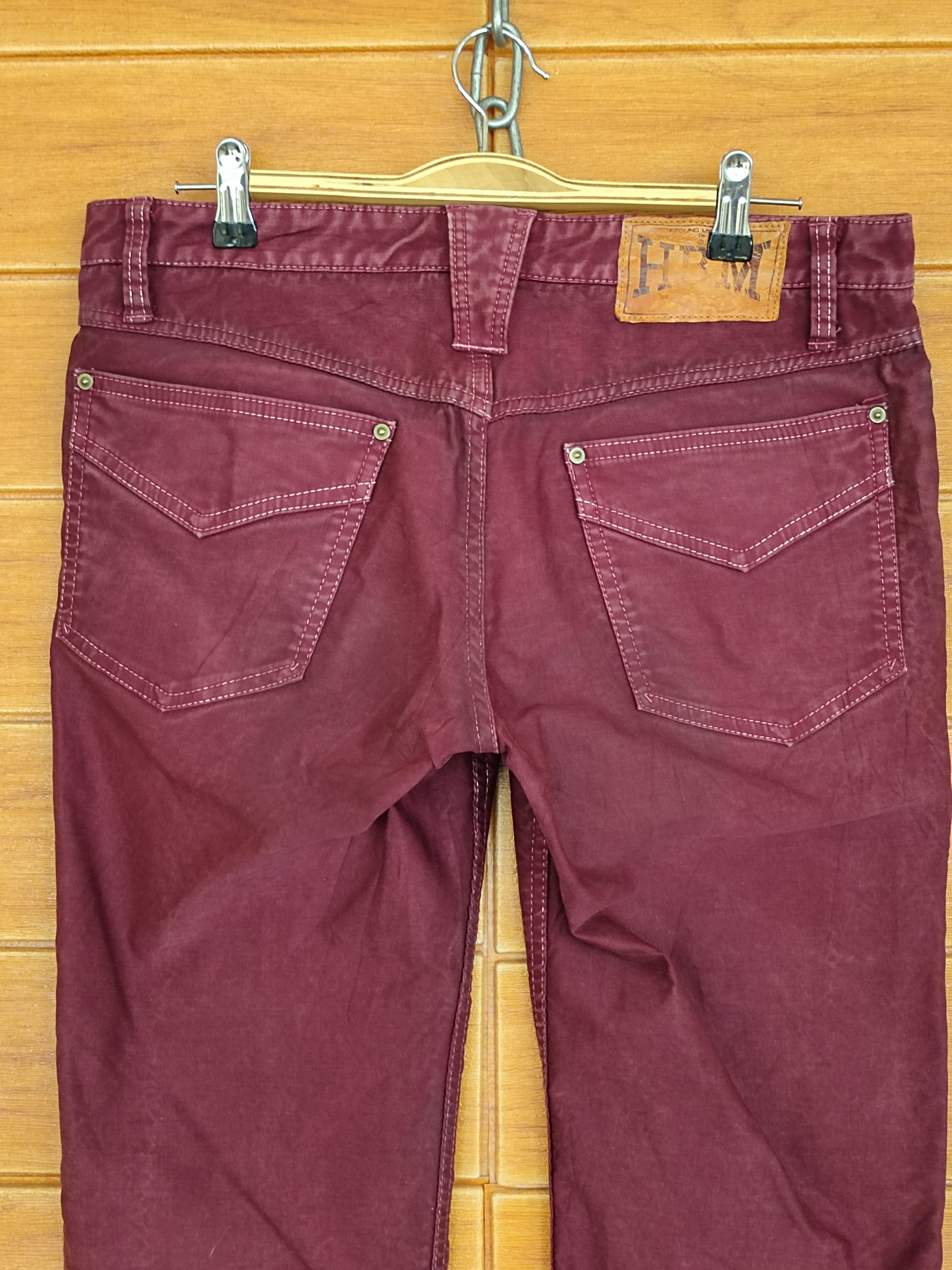 Number (N)ine × Undercover HRM Japan Red Waxed Cotton Denim Pants Size US 32 / EU 48 - 7 Thumbnail