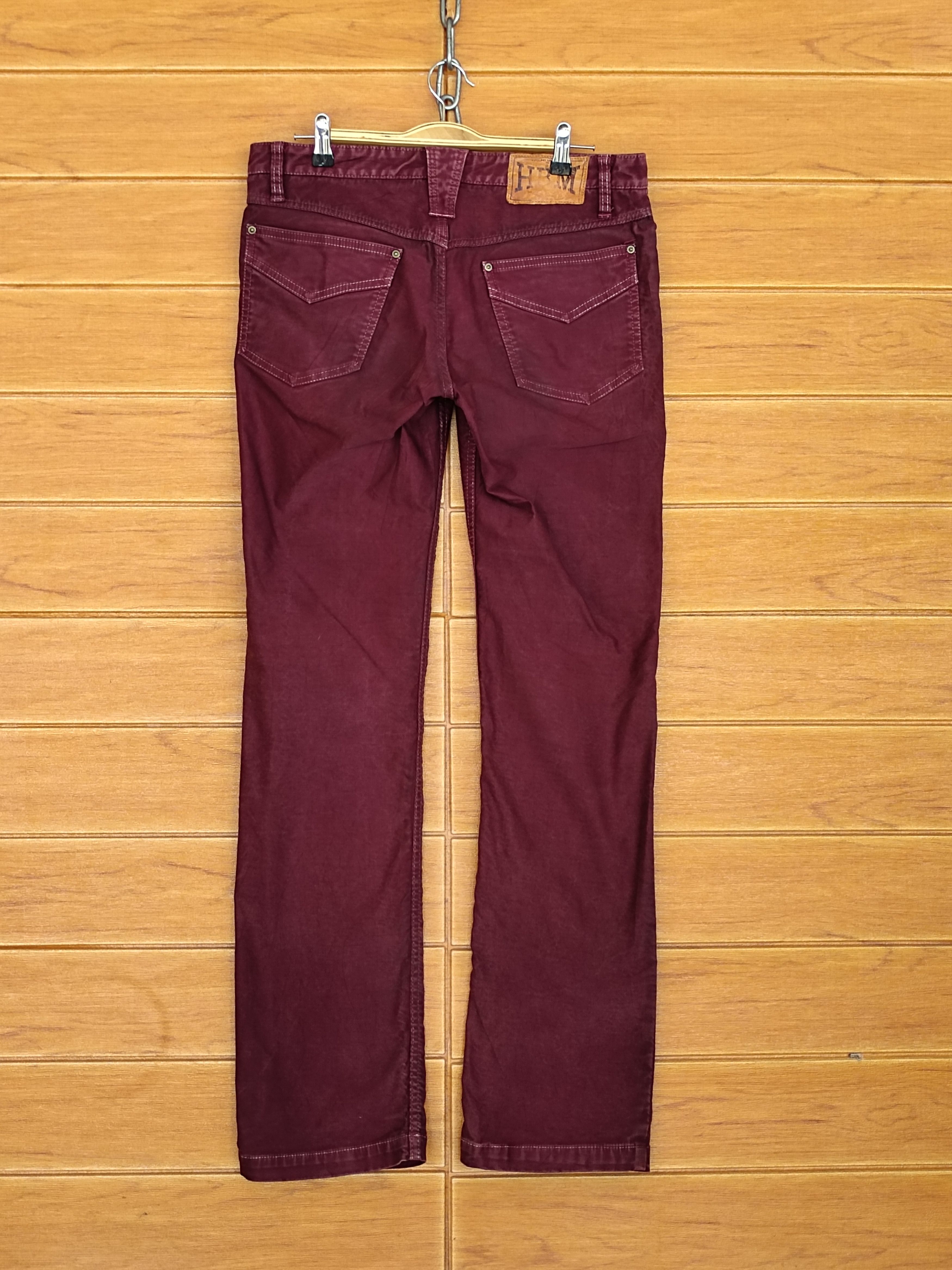 Number (N)ine × Undercover HRM Japan Red Waxed Cotton Denim Pants Size US 32 / EU 48 - 6 Thumbnail