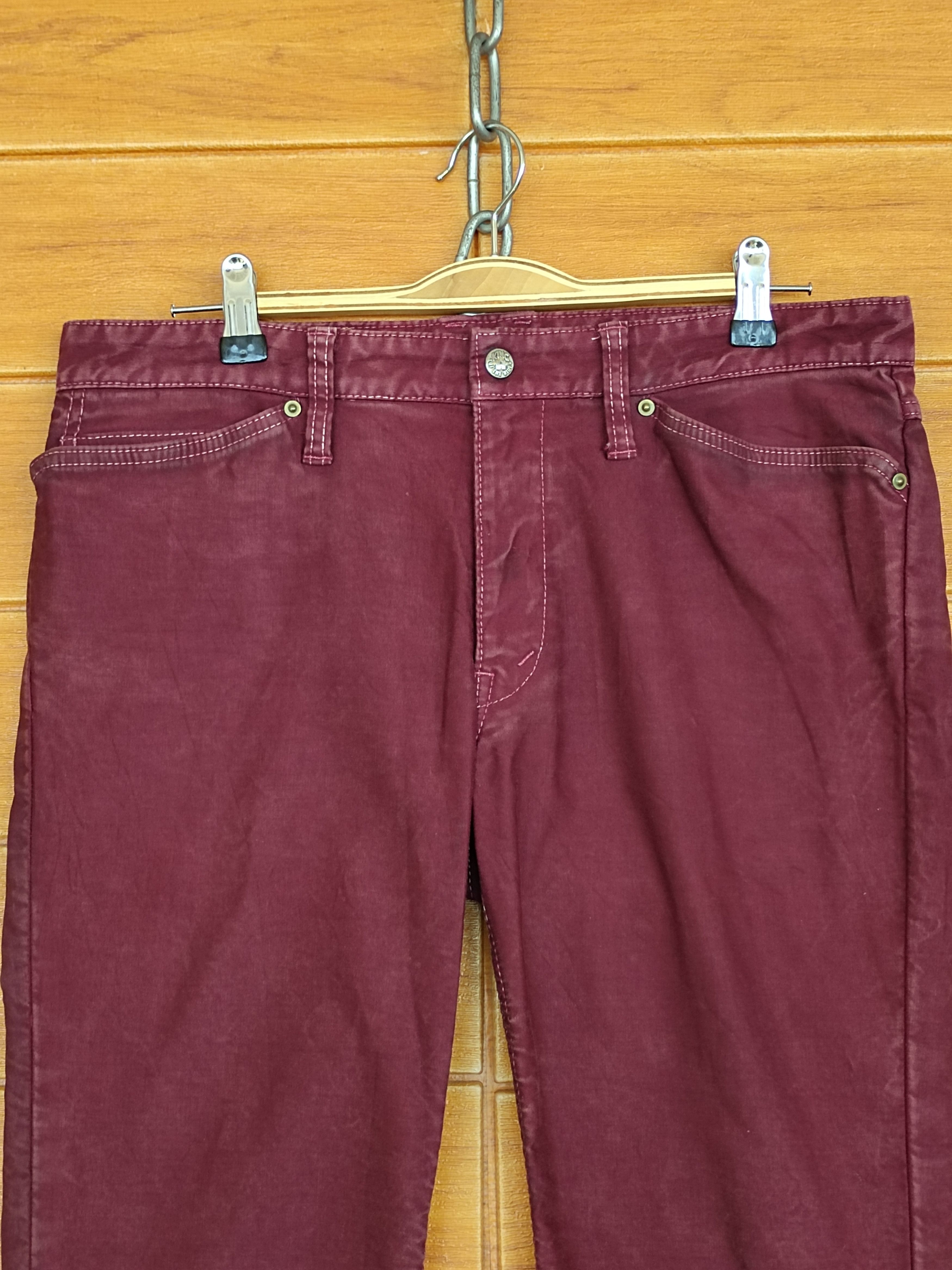 Number (N)ine × Undercover HRM Japan Red Waxed Cotton Denim Pants Size US 32 / EU 48 - 3 Thumbnail