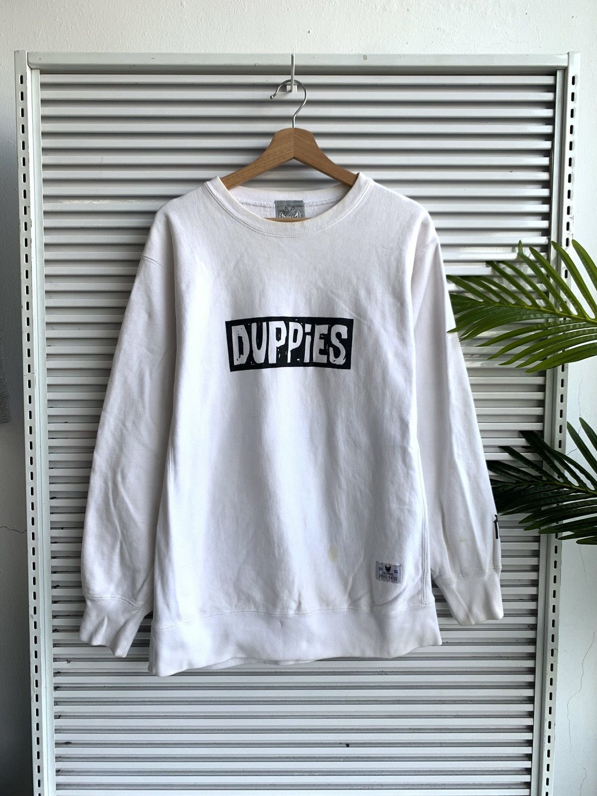 image of 50 Duppies Spellout Crewneck Sweatshirt in White, Men's (Size XL)